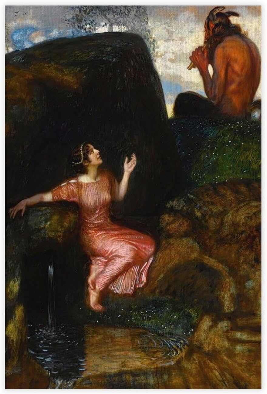 Franz Von Stuck Poster An Der Quelle Canvas Painting 40x65cm Frameless