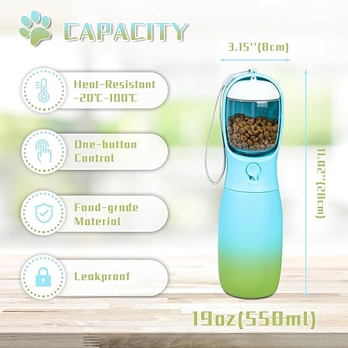 Miniatura 3 de Botellas de agua para perros de viaje, esenciales portátiles para perros para exteriores, accesorios de moda para perros pequeños, medianos y