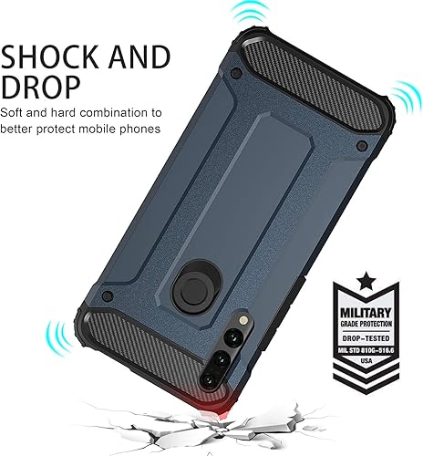 Miniatura 3 de Asuwish compatible con Huawei Y9 Prime 2019 funda y protector de pantalla de vidrio templado Accesorios de doble capa de cuerpo completo híbrido