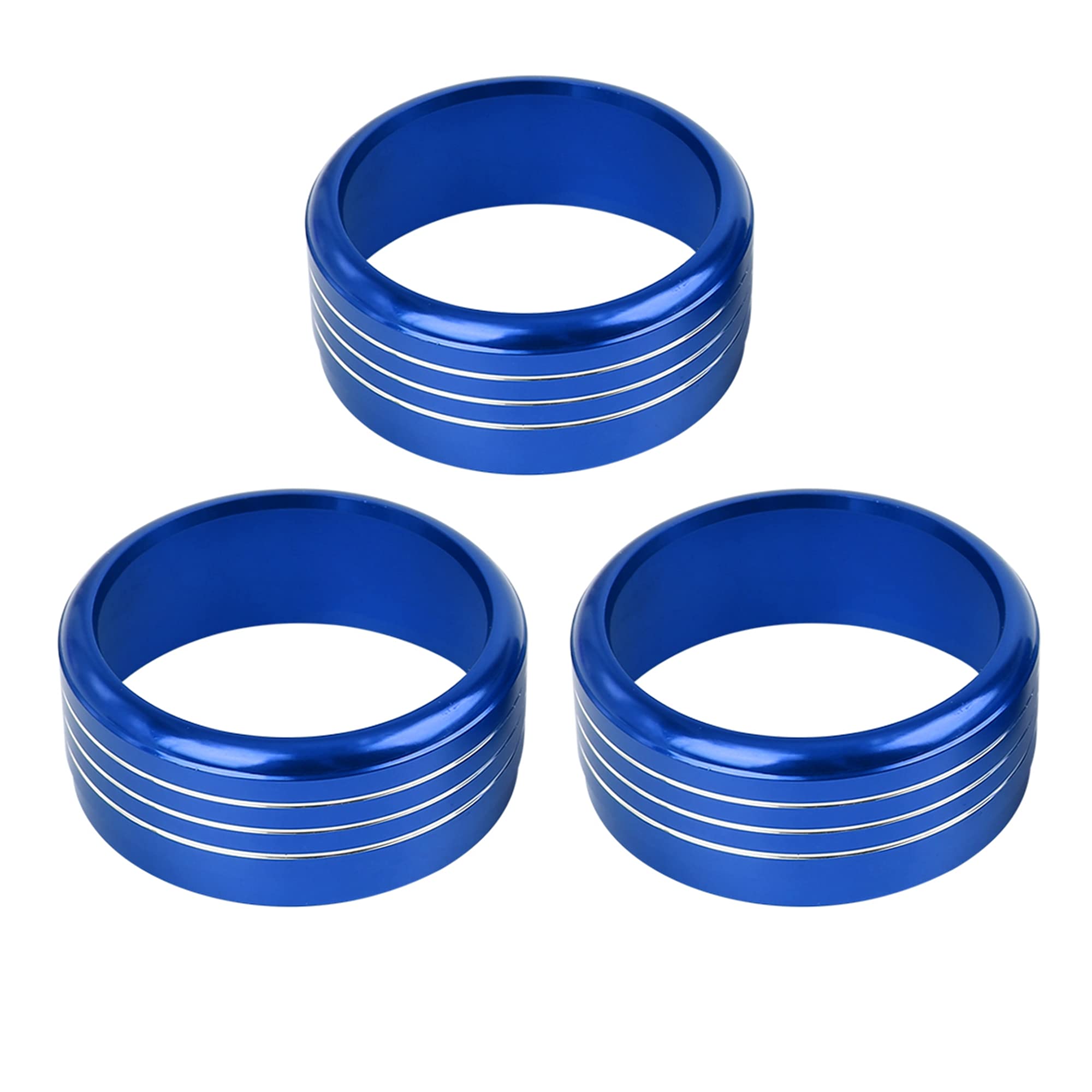 X AUTOHAUX 3pcs Aluminum Alloy Car Ac Climate Control Ring Knob Trim Cover for Subaru Impreza Blue a19051600ux0201