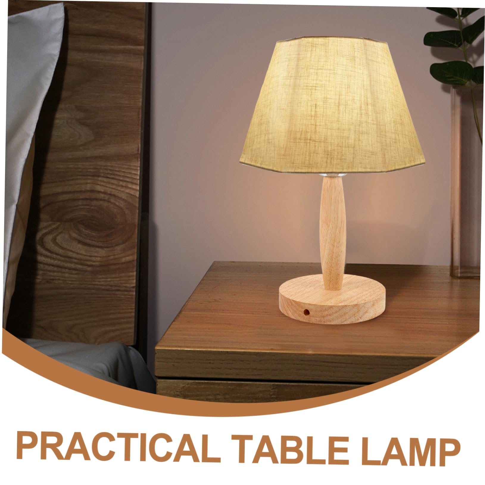Hemobllo Lampada da Tavolo in Ferro e Legno, Decorativa e Robusta, Fai da Te, per Soggiorno e Comodino, Stile Moderno e Semplice