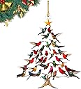 Hummingbird Christmas 2D Acrylic Ornament, 2025 New Stacked Hummingbird Ornament for Christmas, Upgrade Winter Colorful Stack Hummingbirds Home Decor Ornaments (1, Color A)