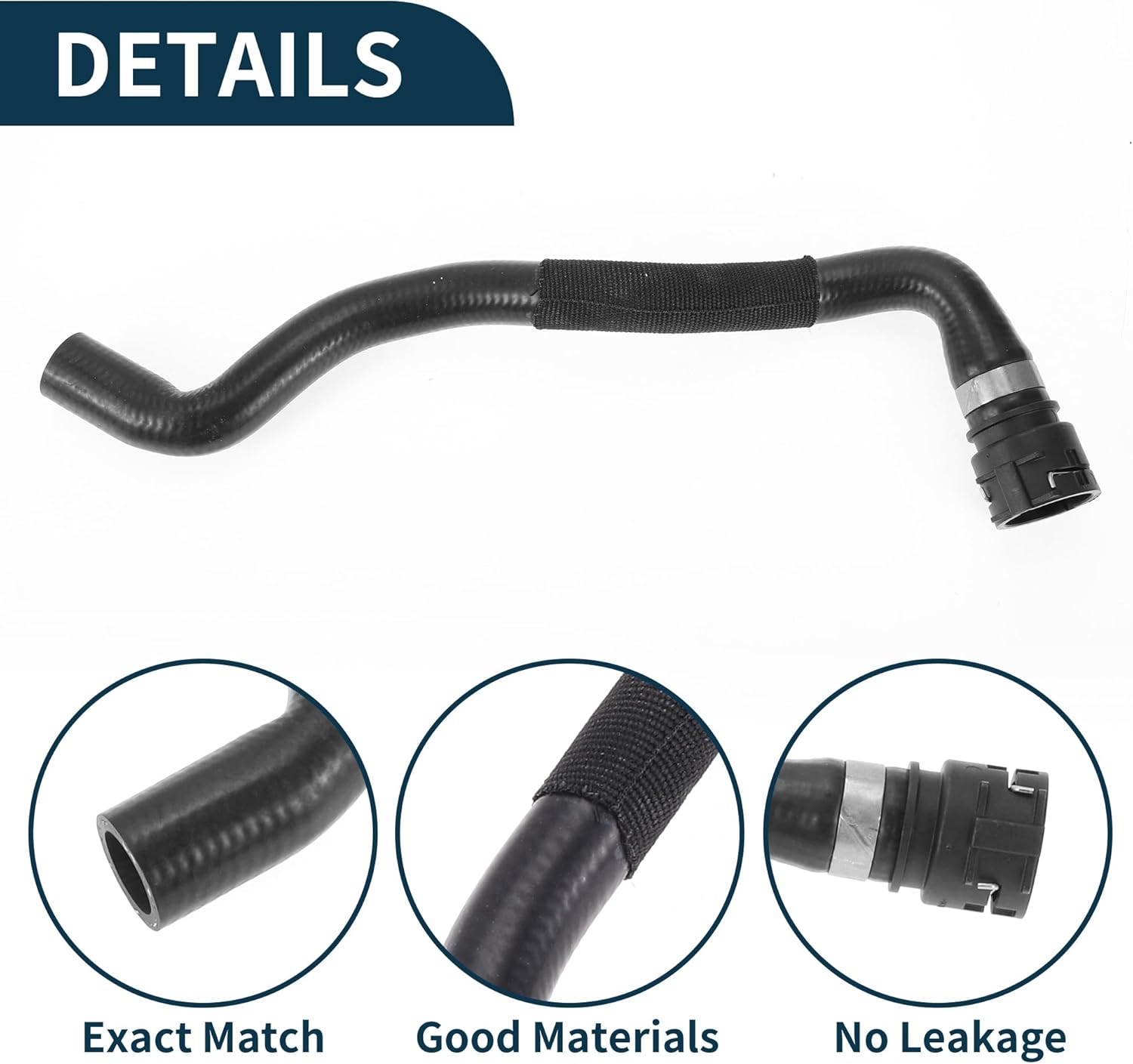 Heater Hose for Audi A4 2009-2013 A4 Quattro 2008-2012 Good Sealing No.8K1819371AB Engine Coolant Overflow Tank Hose Black 1 Pc