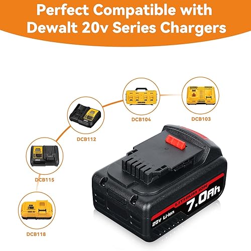 Miniatura 6 de FERRYBOAT 7.0Ah DCB206 Reemplazo para batería Dewalt 20V DCB200 DCB201 DCB203 DCB204 DCB206 DCB207 (paquete de 4)