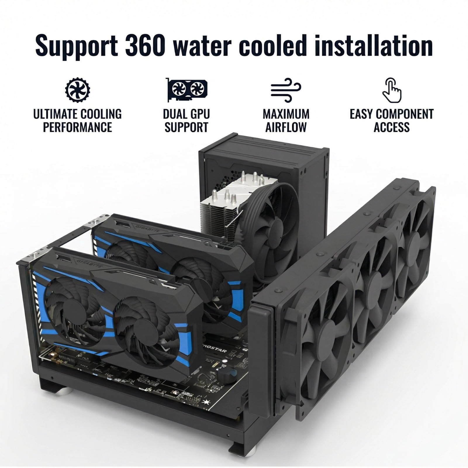 Stojak na Komputer do Gier open pc case Wydajne Chłodzenie Płyta Stalowa Otwarta Obudowa, Otwarty Stojak na Płytkę ATX, Płyta Główna ATX/M/ITX DIY open frame pc case Computerbehuizingen