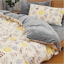 Lemon Bear 【あったかリバーシブル仕様】掛け布団カバー シングル あったか 極暖 厚手 布団カバー 冬 毛布にもなる2WAY仕様 掛けカバー 掛けふとんカバー ポリエステル 蓄熱保温 ダブルファスナー スナップボタン 静電気防止 抗菌防臭 (150×210cm 花柄)
