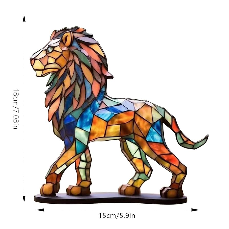 ユニコーンとオークの葉 ヴィンテージ ステンドグラス 創設者作 一角獣 71nJH8menLL._UF894,1000_QL80_.jpg