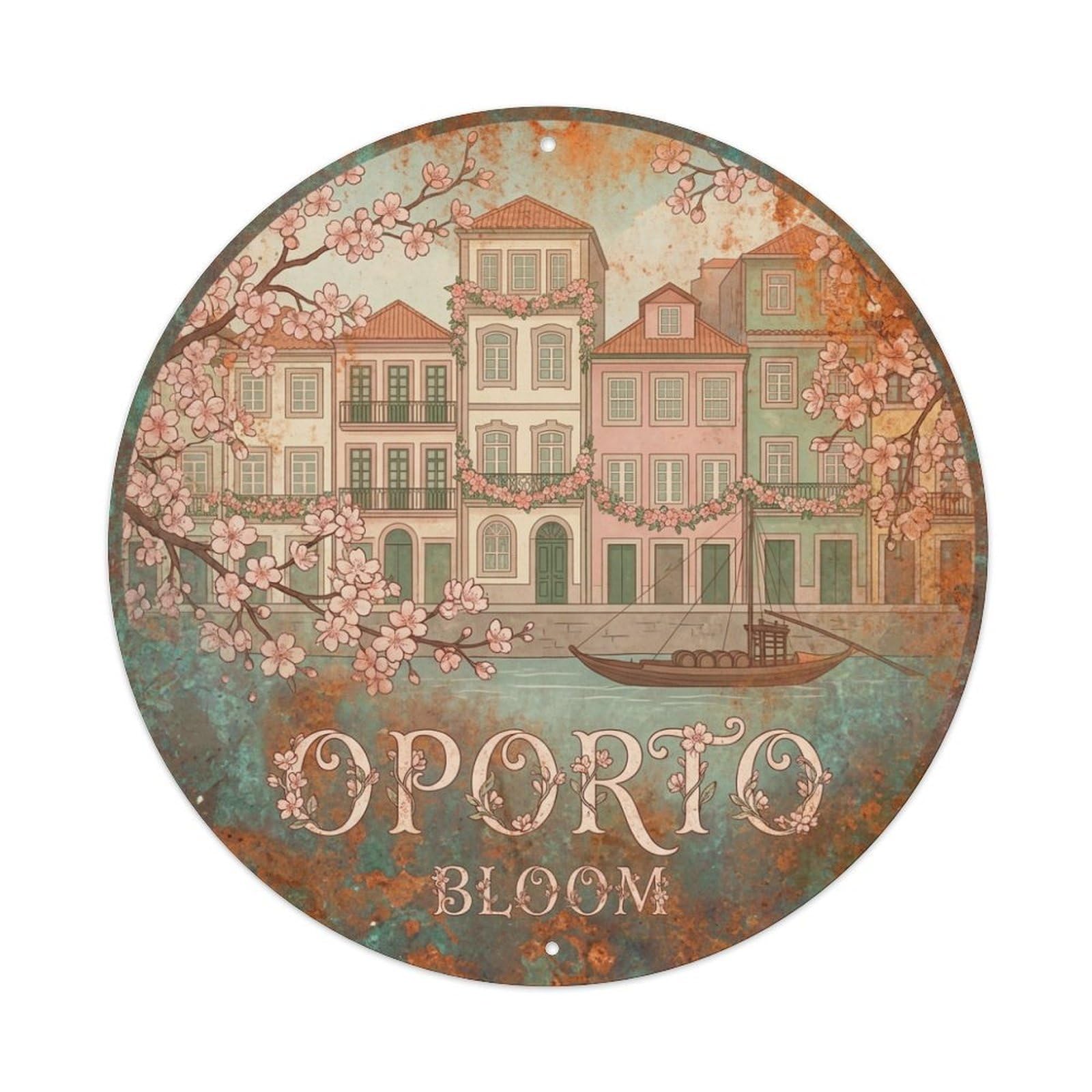 Metal Tin Sign Vintage Travel Portugal Ribeira