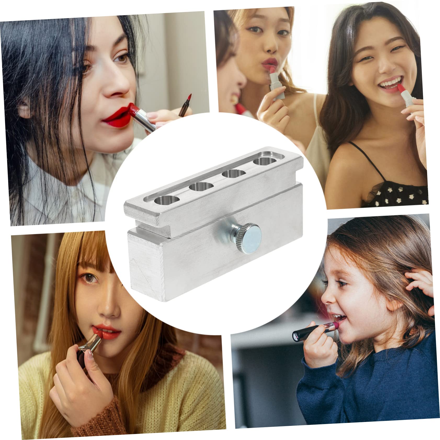 Healeved Lippenstiftform für Lippenstift Herstellung mit 4 Löchern aus Aluminiumlegierung Hochglänzend und Fein Poliert und Lipgloss zum Selbermachen im Innen und Außenbereich