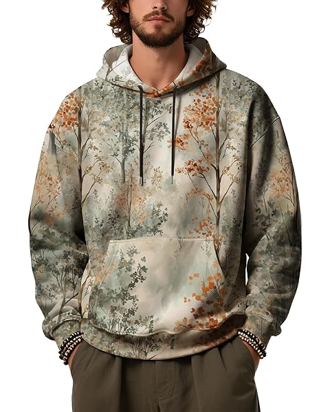 Men's Hoodies Graphic Camo Pullover Sweatshirts Hooded Long Sleeve Crewneck Fleece ...