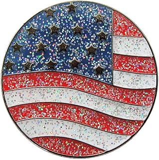 Navika US Flag Glitzy Ball Marker with Hat Clip