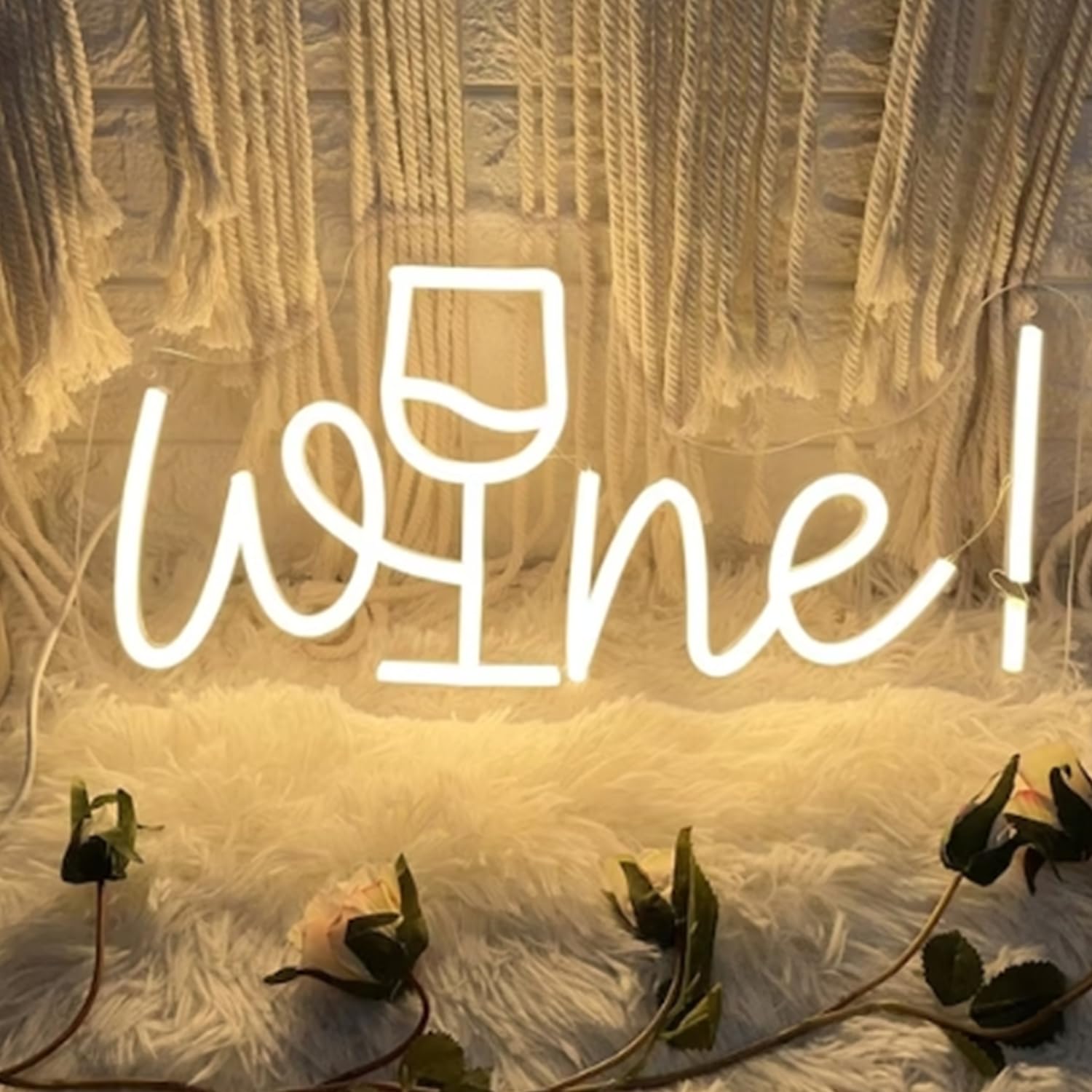 Acrylic Wine Neon Sign for Wall or Window Background Decor,LED Dimmable Bar Neon Decorative Cocktails Light Handmade Art Lamp for Home Pub Wedding Party Bar Studio,Warm White,5V USB Powered - Image 3