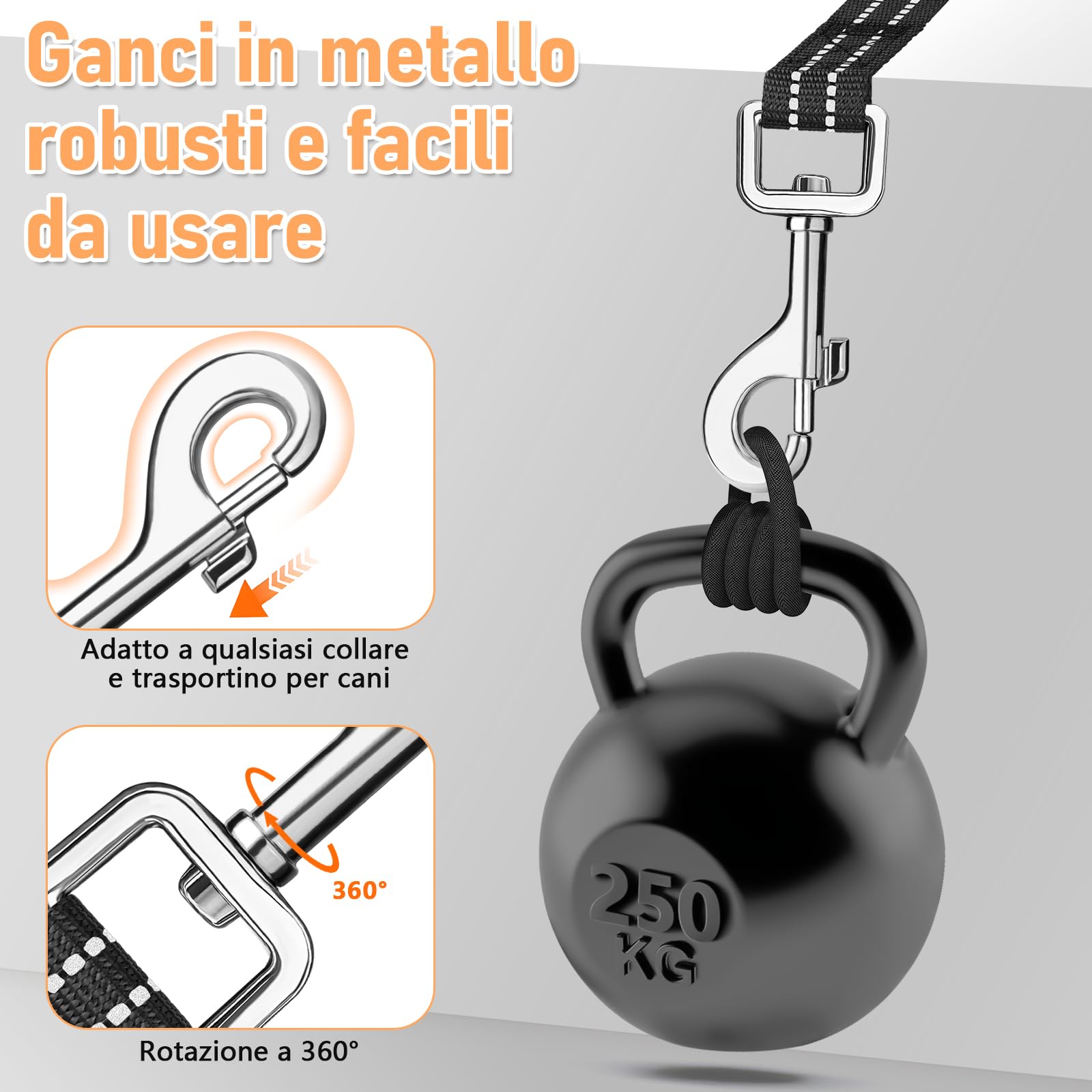 X XBEN Guinzaglio Addestramento per Cani Resistente e Leggero, 3M 5M 10M 15M 20M 25M 30M 50M Lunghina per Cane, Guinzaglio per Cani Con Impugnatura Comfort e fibbia a D, per Tutti i Cani