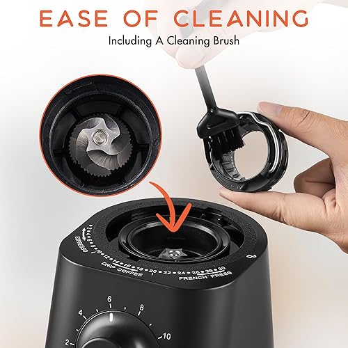 Miniatura 7 de Molinillo de café eléctrico, molinillo de granos de café con 30 ajustes de molienda