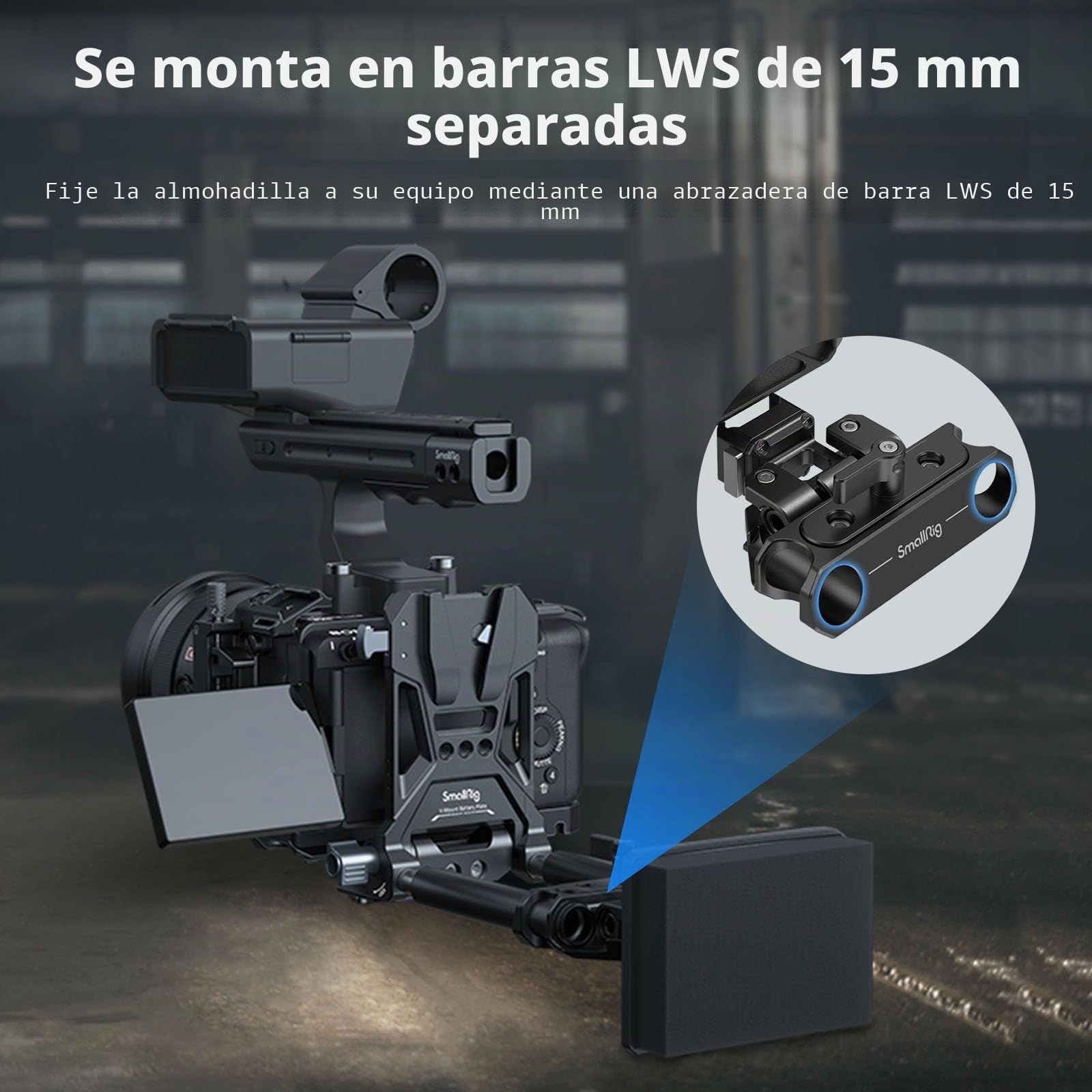 SMALLRIG Almohadilla de Pecho Giratoria Chest Pad y Liviana con 15mm Rod Clamp para Cámara Rig - MD3183