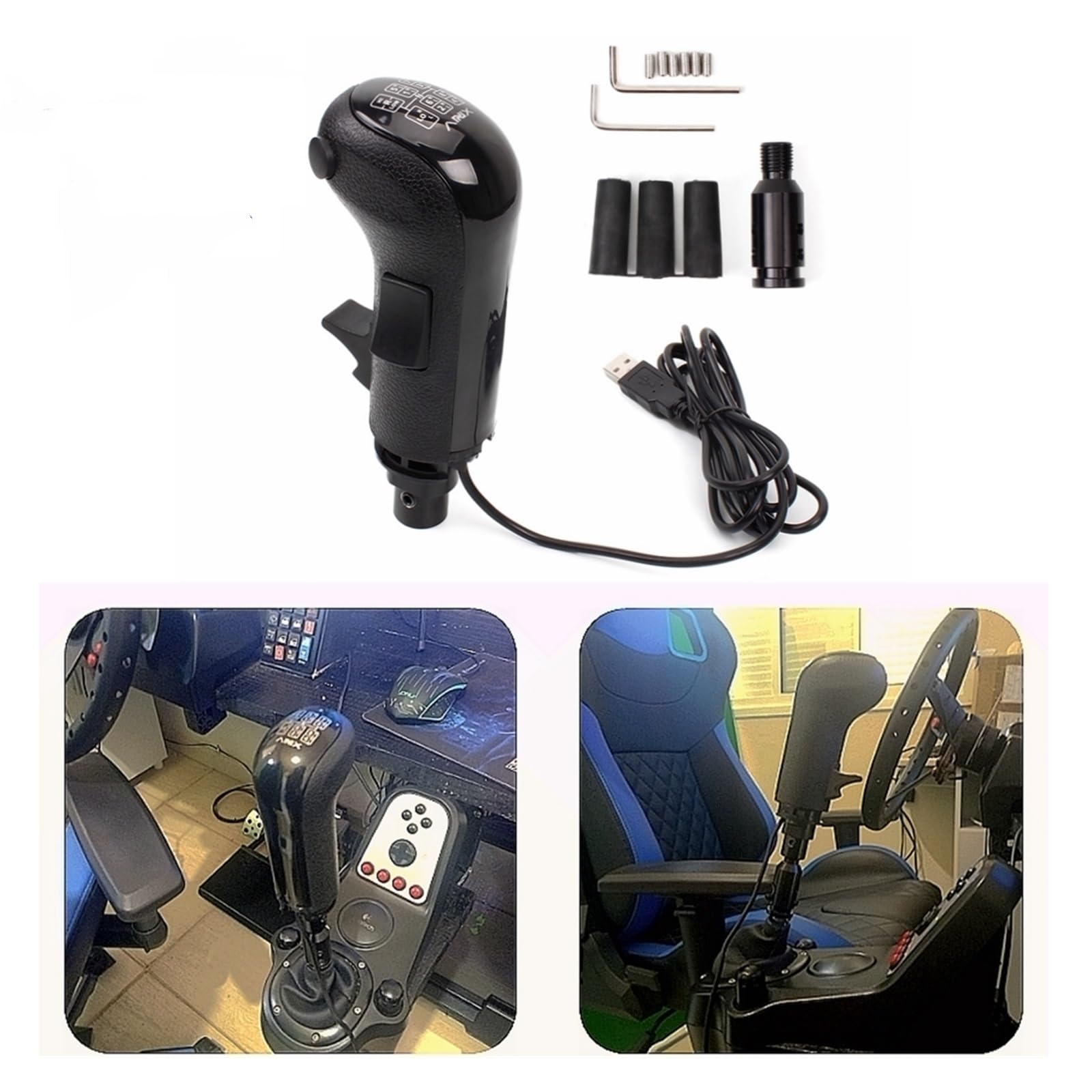Symulator USB o wysokim niskim biegu gałka zmiany biegów dla G923 G29 G27 G25 TH8A gałka zmiany biegów USB dla ATS ETS2 gra komputerowa HB043 (Color : For Simulator)