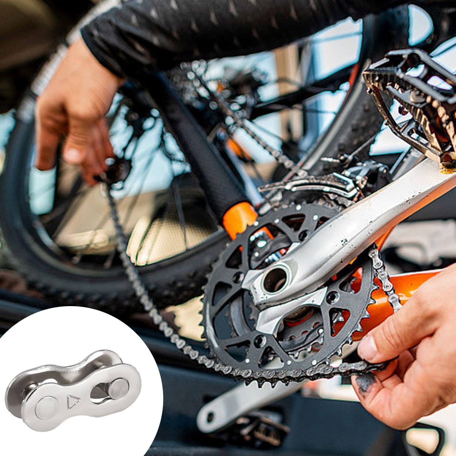 8 Pares De Hebillas Mágicas para Cadena De Bicicleta De Montaña, Cadena Rápida Plateada para Bicicleta De Carretera, Cadena De Velocidad para Bicicleta, 8 Velocidades