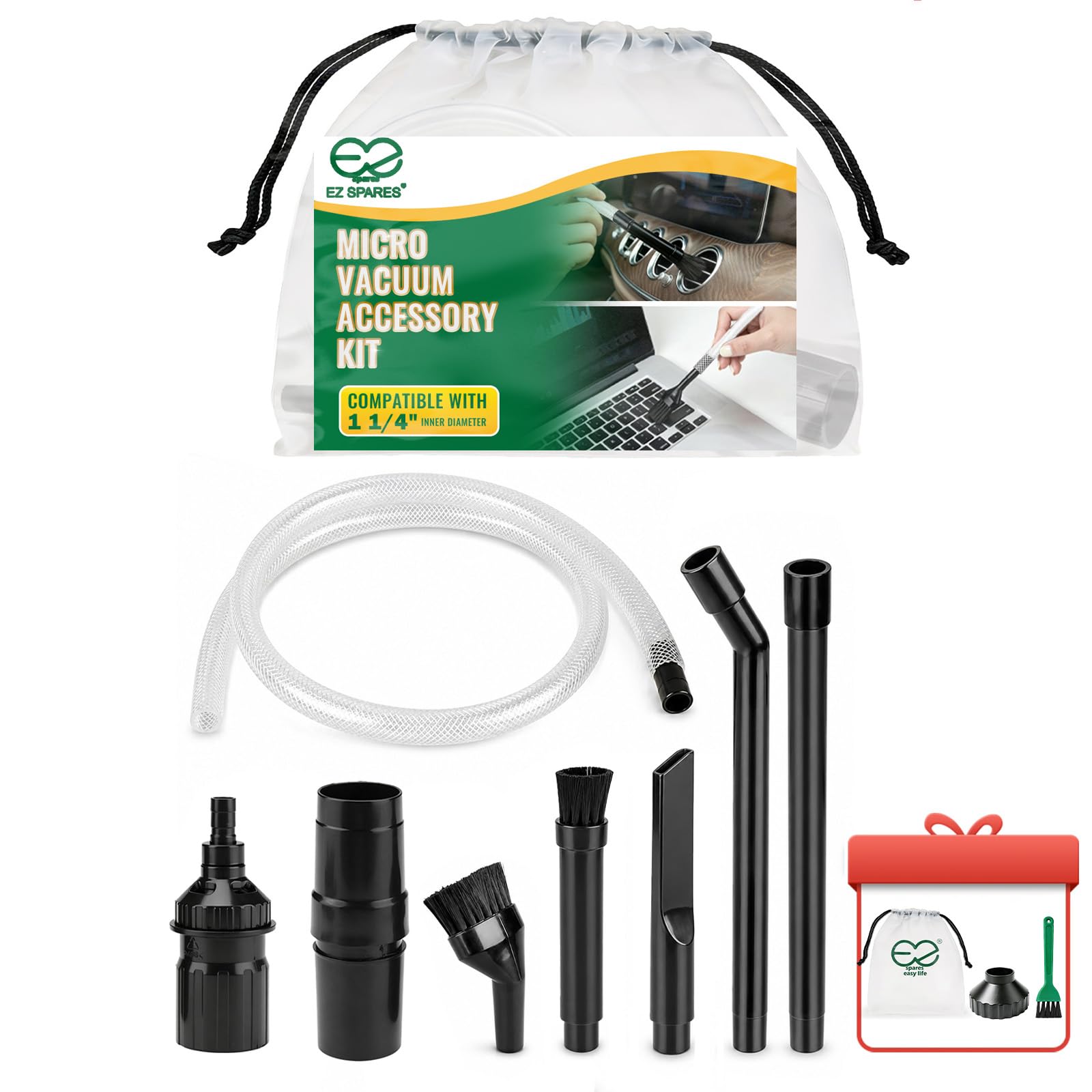 EZ SPARES Micro Mini Vacuum Attachment Kit,Computer Cleaning Kit,keyboard cleaning Kit