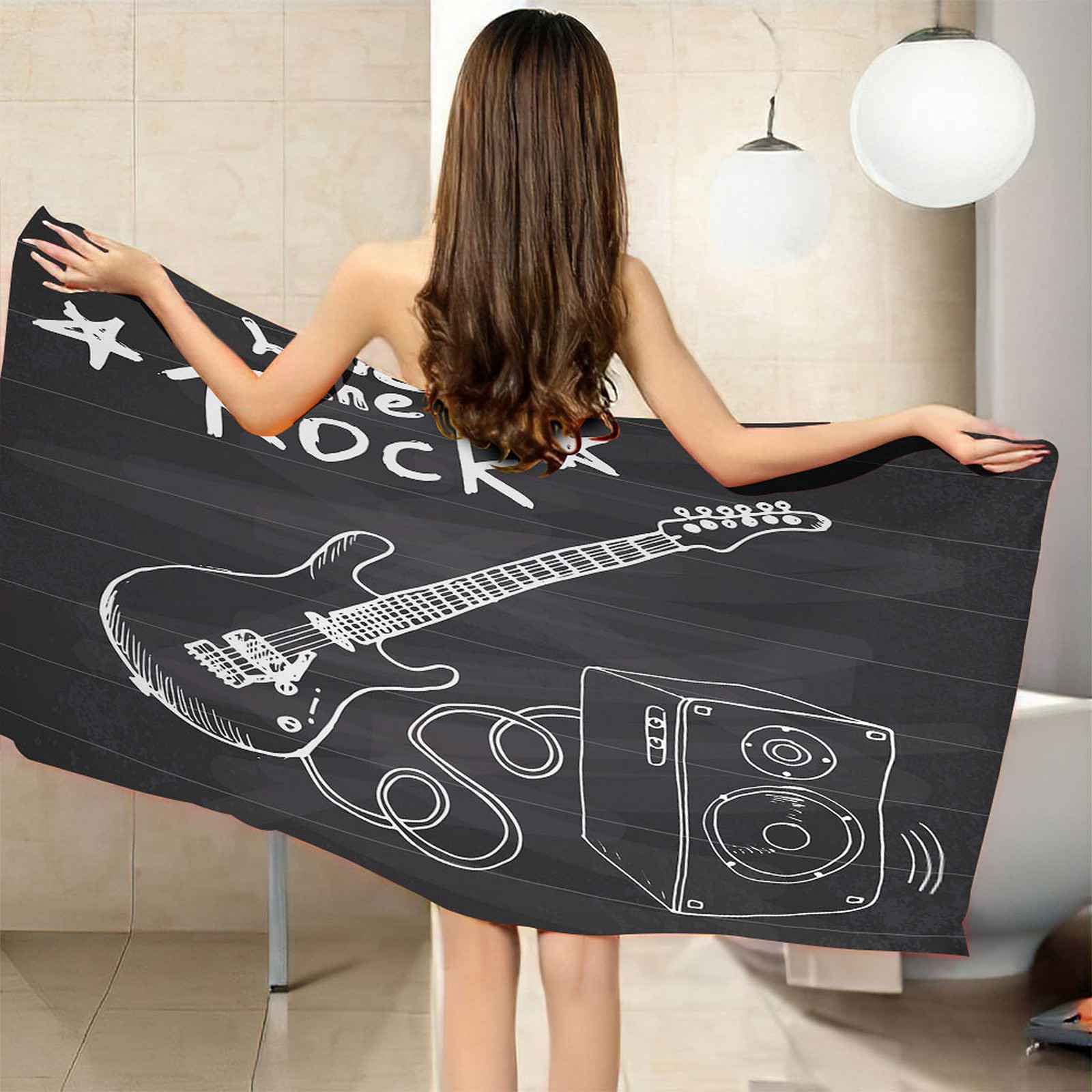 Telo Da Mare 3D Pittura Di Chitarra Stampato Asciugamano Da Spiaggia 150x200cm Asciugamano Microfibra Grande Antisabbia Leggero Telo Mare Per Sport Piscina Viaggi In Famiglia Vacanze