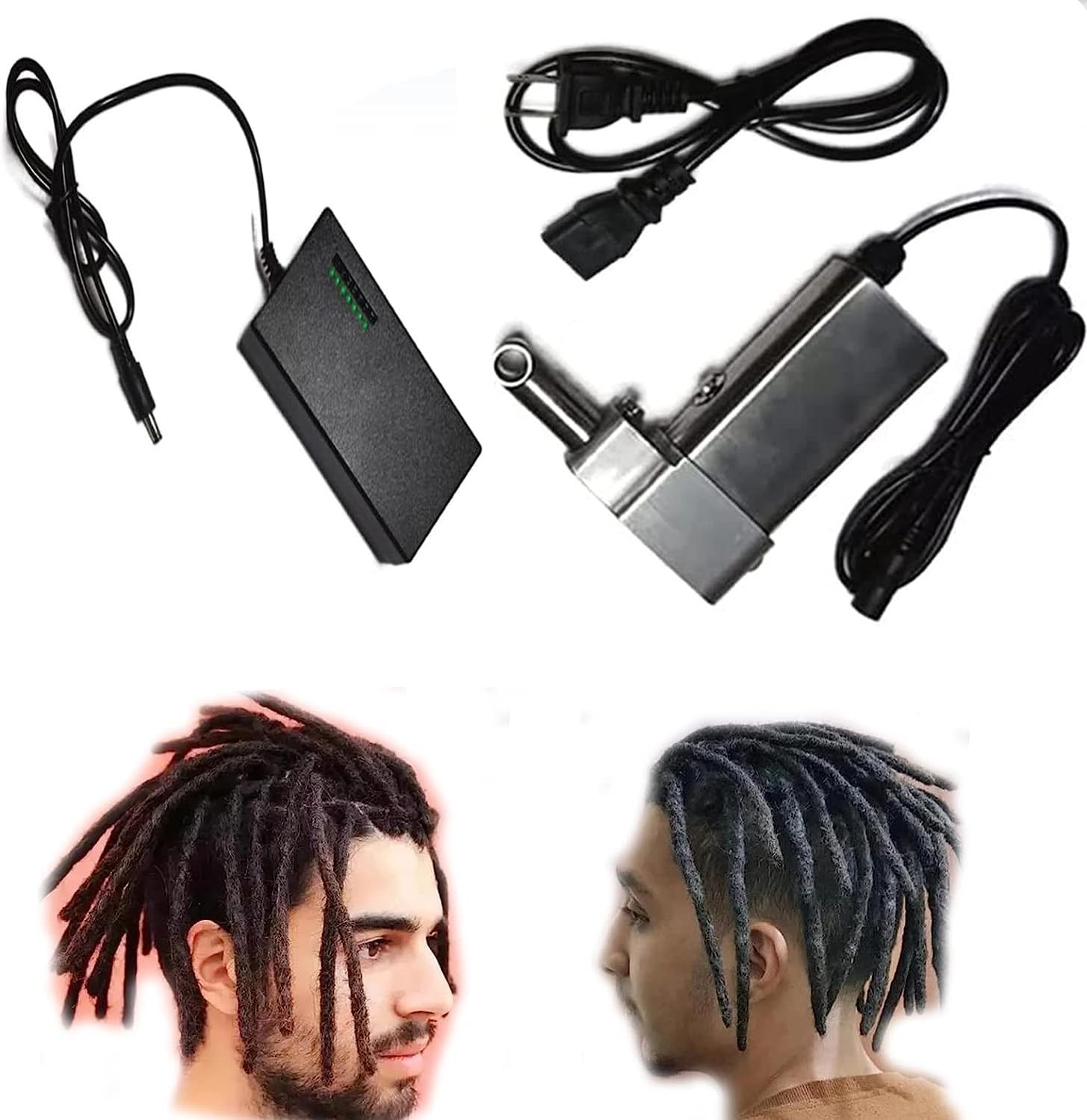 Kit de Herramientas para rastas, máquina de Ganchillo para Hacer rastas eléctricas de Acero Inoxidable, máquina para Hacer Cabello con Trenzas de Ganchillo para rastas eléctricas,12mm