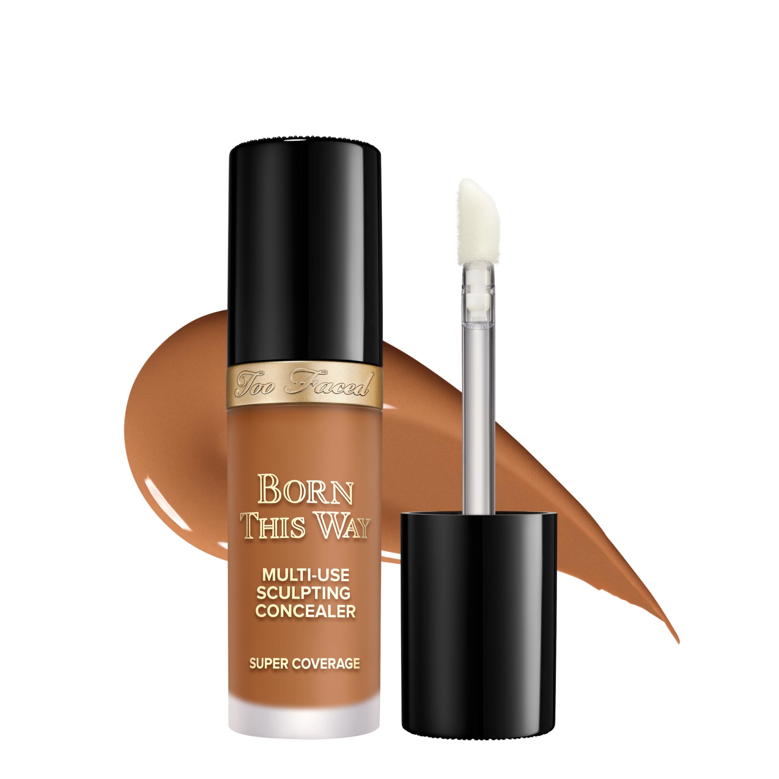Too Faced Born This Way Super Coverage Multi-Use Concealer | Full-Coverage Hydrating Concealer for Dark Circles & Blemishes with Natural Finish | Hyaluronic Acid & Coconut Water 20 Butterscotch (Rich Tan with Golden Undertones) Full Size - 0.46 Fl Oz
