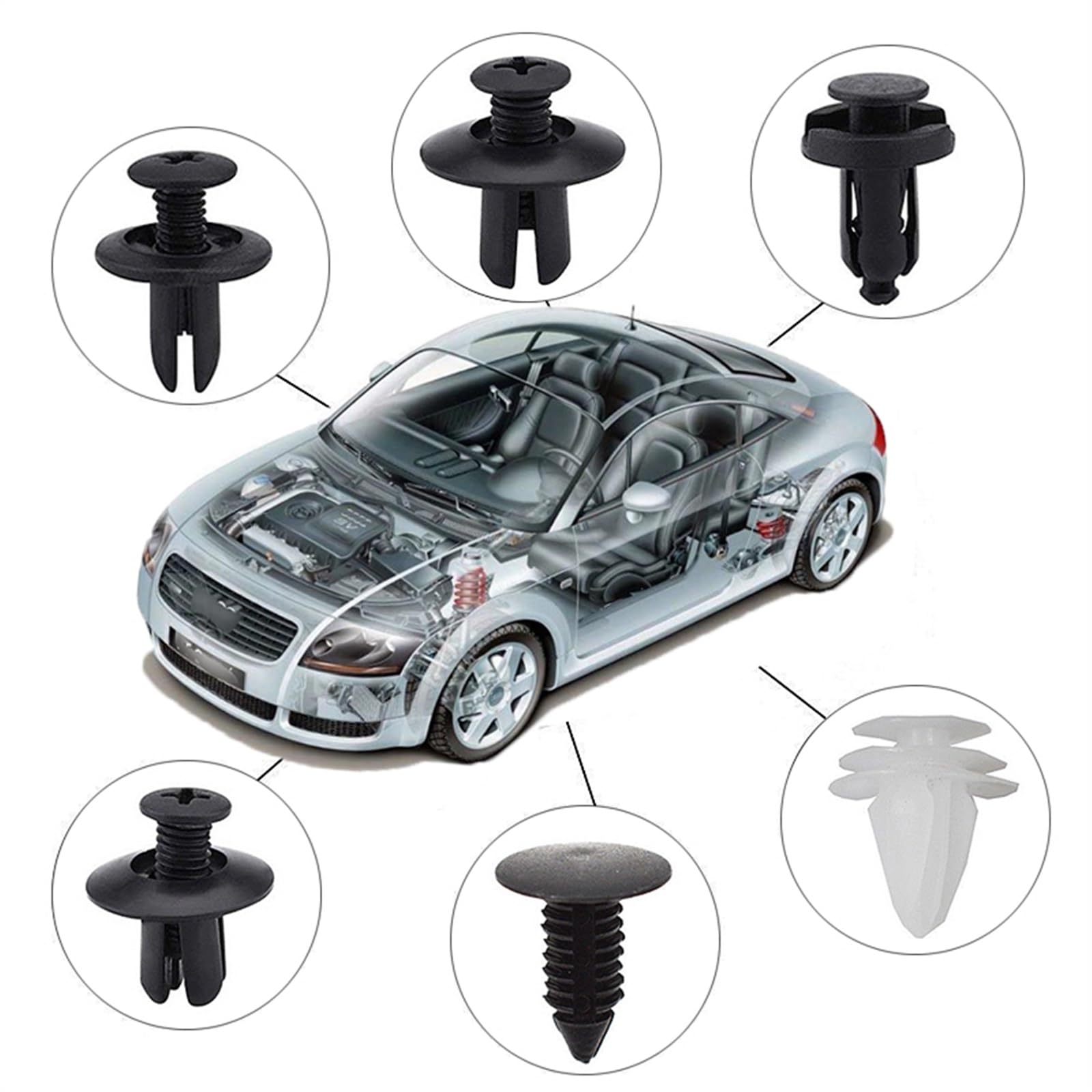 Zestaw narzędzi Narzędzie Do Naprawy Narzędzie do naprawy samochodowego sprzętu audio Klip samochodowy Nit mocujący Panel drzwi Narzędzie do usuwania tapicerki(38pcs plus box)