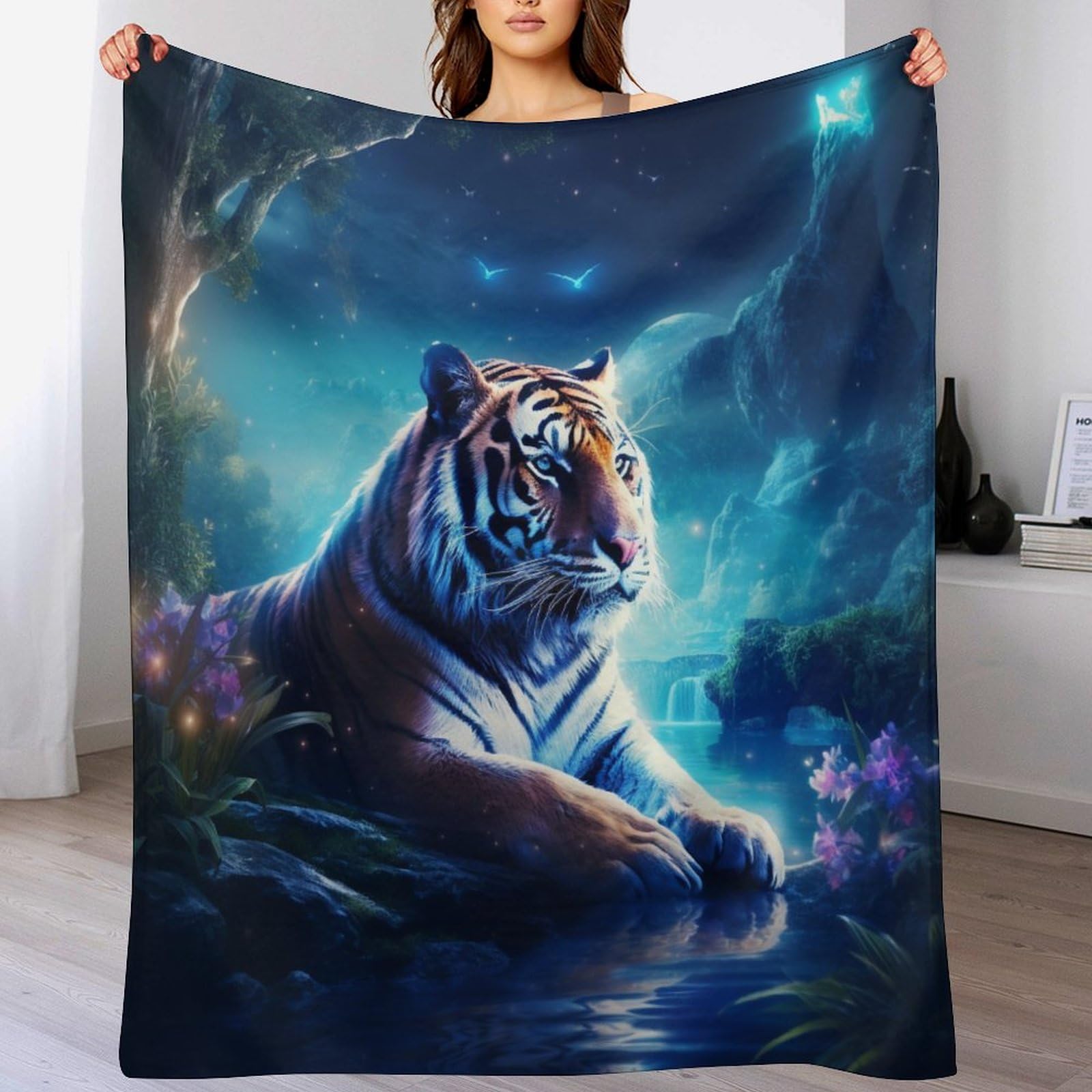 Couverture tigre idée cadeau originale plaid doux pour la famille