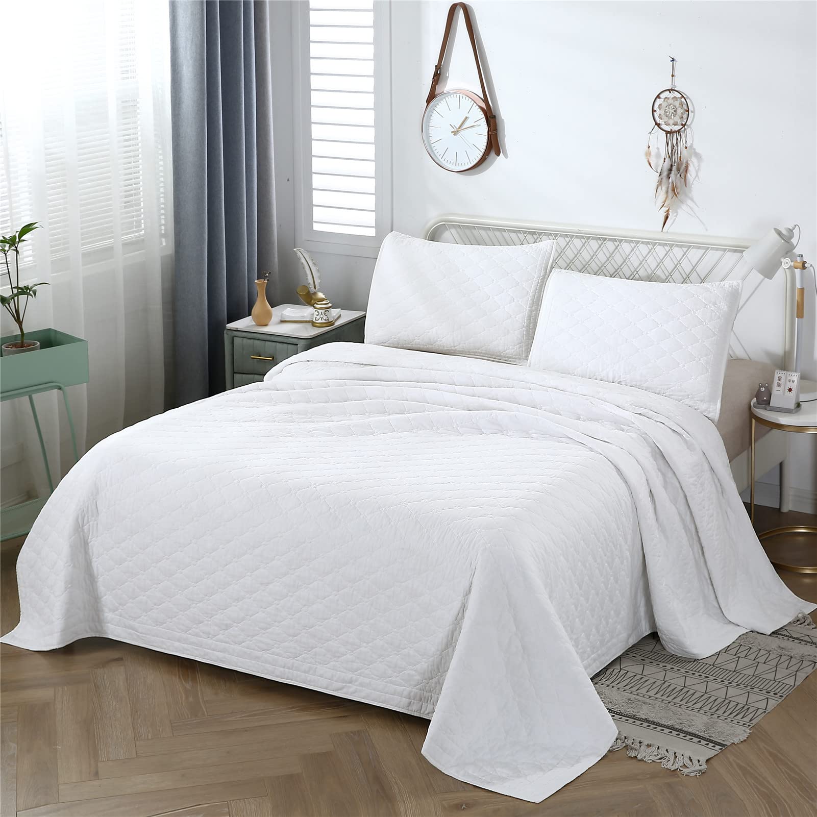 Gesteppte Bettüberwurf Tagesdecke 200x230 Cm – Baumwolle, Doppelseitig, Für Sofa & Bett