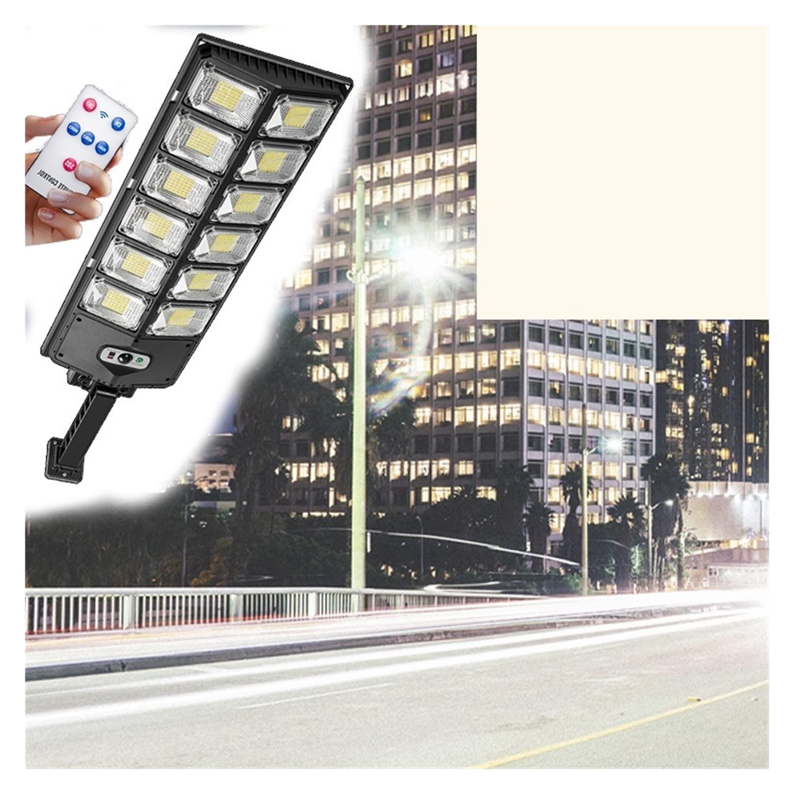 Zewnętrzna lampa solarna, 800W słoneczne lampy uliczne zewnętrzne 80000lm światła słoneczne wodoodporne 6500K LED zasilany energią słoneczną czujnik ruchu do garażu w ogrodzie ulicznym(B3)
