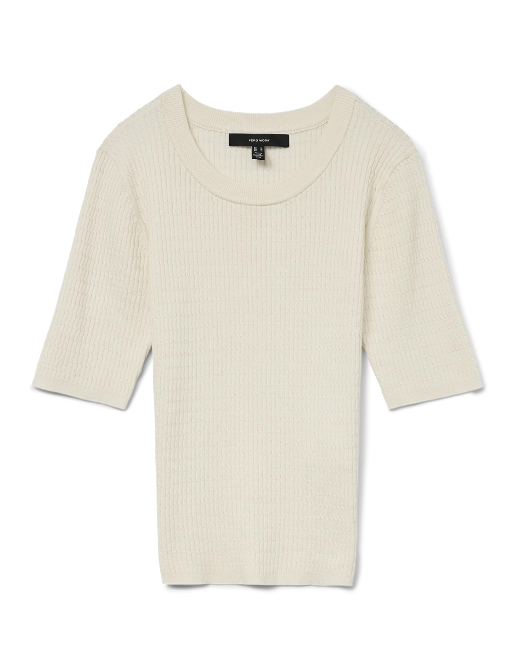 VERO MODA Vmsilje 2/4 O Neck Cable Pullover Noos, Birch, M
