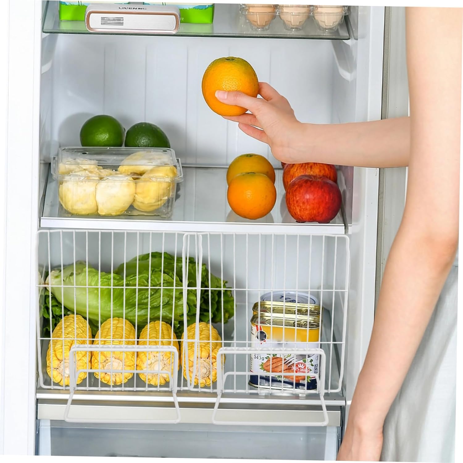 Divider Refrigerator Iron Wire Mesh Shelf Partition for Freezer Organization Durable Airflow Design for Optimal Freshness and Space Efficiency