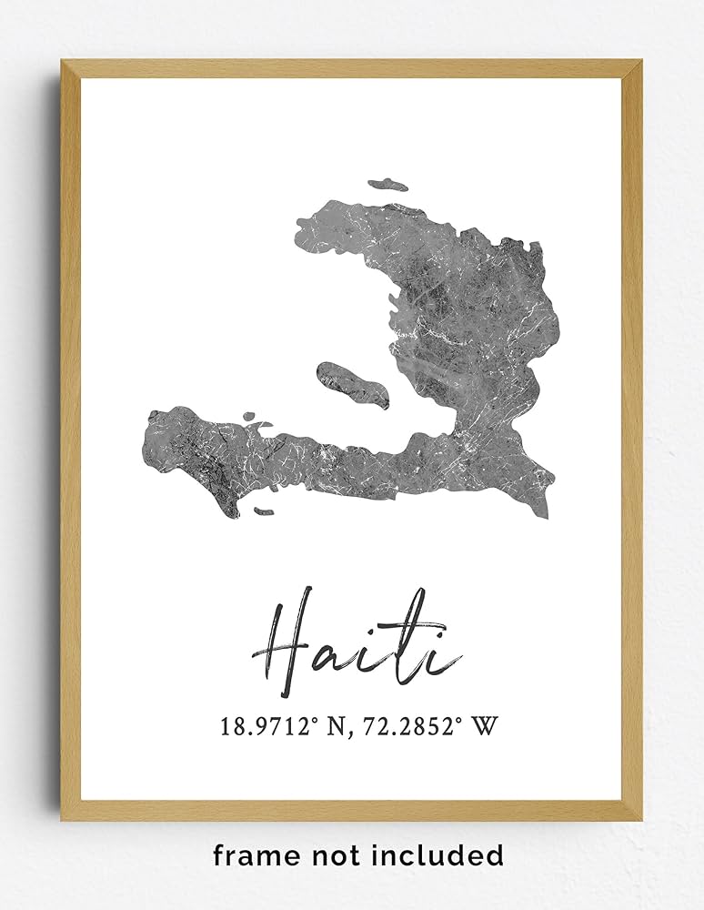 amazon-com-haiti-map-wall-art-print-8x10-silhouette-decor-print-with-coordinates-makes-a-great-haitian-themed-gift-shades-of-gray-black-white-home-kitchen for Free Printable Map Of Haiti Amazon.com: Haiti Map Wall Art Print - 8x10 Silhouette Decor Print with Coordinates. Makes a Great Haitian-Themed Gift. Shades of Gray, Black & White. : Home & Kitchen for Free Printable Map Of Haiti