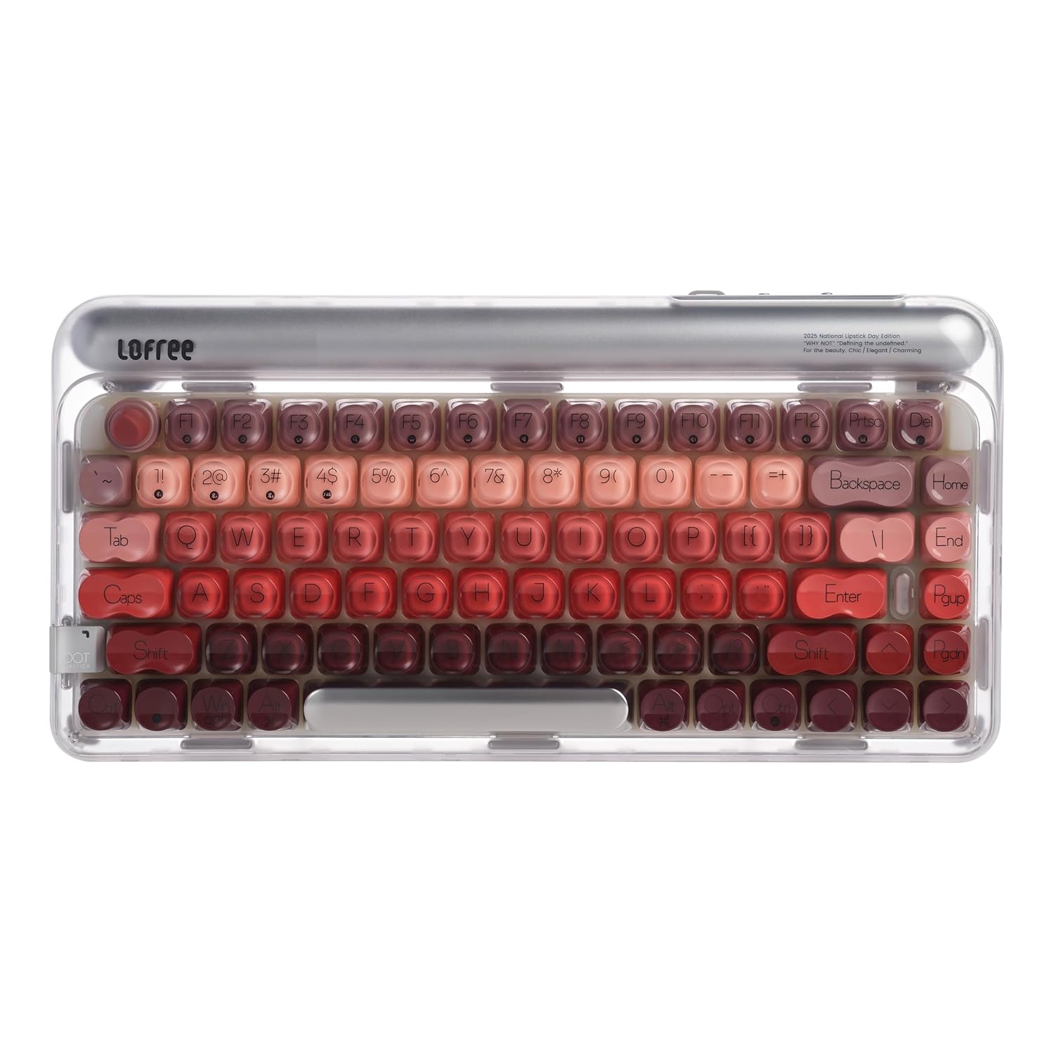 LOFREE DOT Lipstick Elegant 84 Keys Mechanical Keyboard White Backlit Hot-Swappable Rechargeable Wireless Keyboard with Gasket Design 3