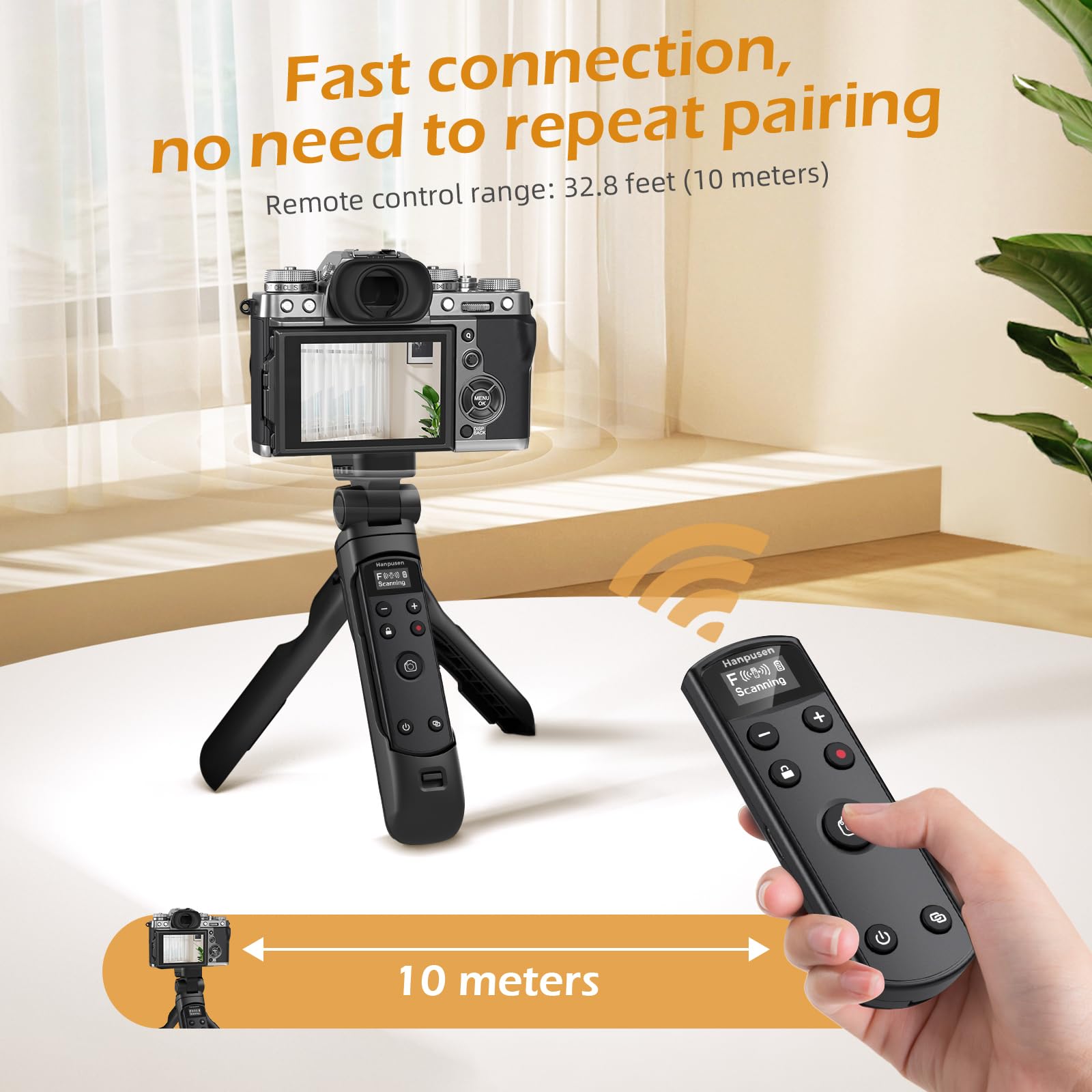 Mini treppiede con telecomando ricaricabile per Fujifilm X100 VI/X-M5/X-T30 II/X-E5/X-T5/X-T5/X half/X-H2S/X-S10/X-S20/X-T50/X-T4/X-T3