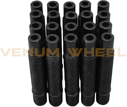 Miniatura 7 de Venum Rueda compatible con espaciadores de rueda centrados Black Hub (2) 0.472 in + (2) 0.984 in + 3.543 in Black Racing Stud Conversión 12x1.5 BMW