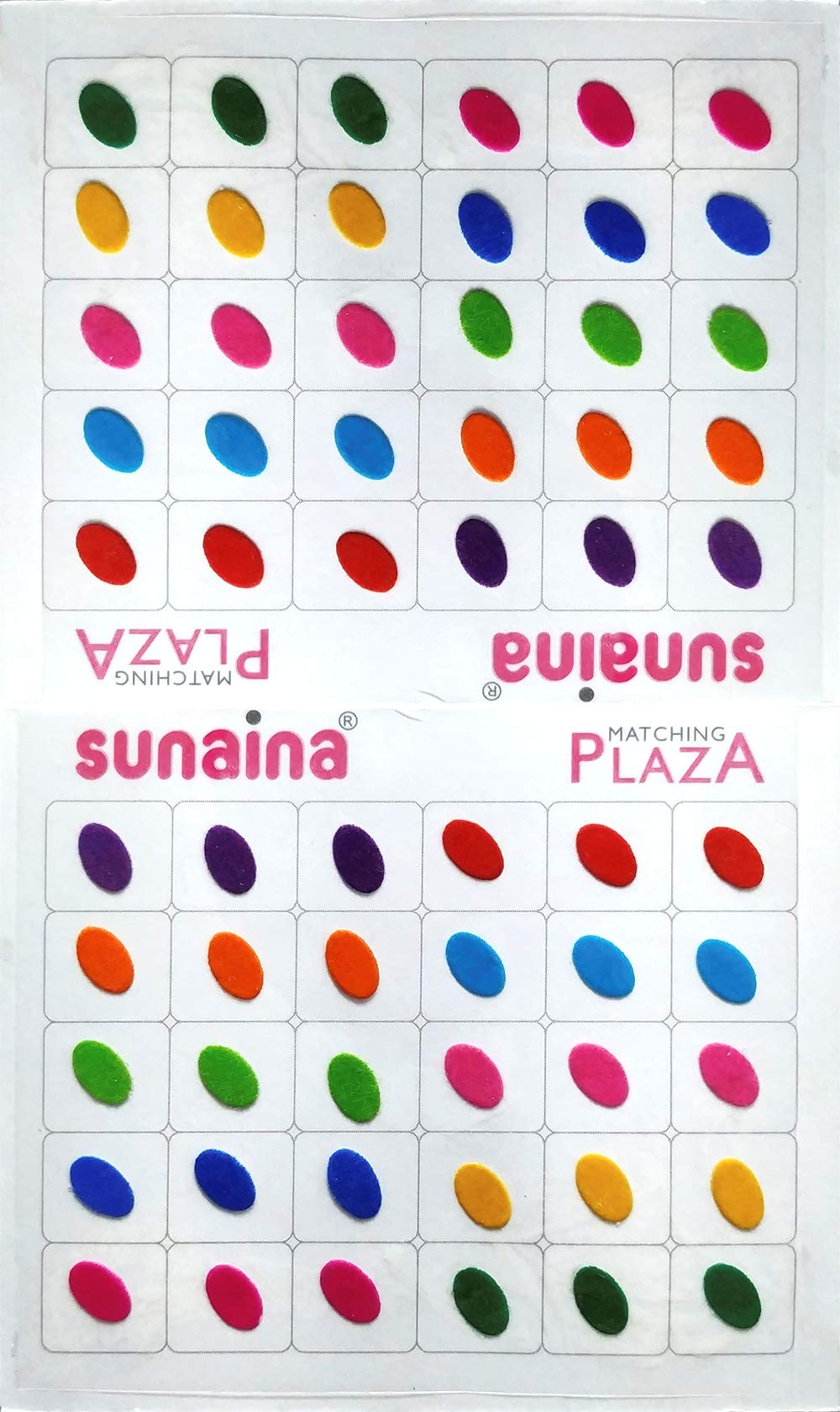 Sunaina Matching Plaza Multicolor OVAL Bindis for Women Size-1 (Size 8mm)-image-33