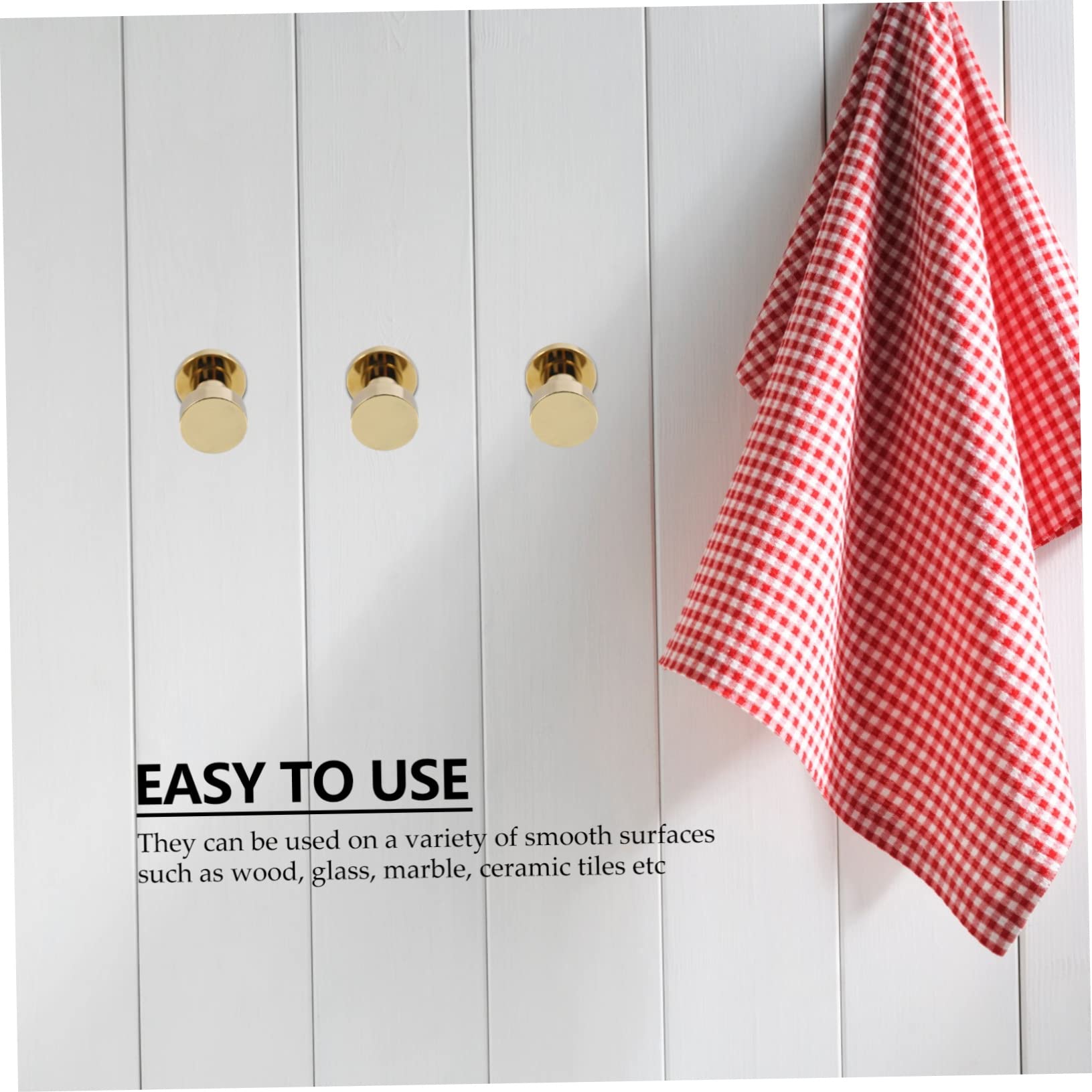 MAGICLULU Ganchos Espacio Pared Dorado Resistentes de Latón Ahorran de 5, y Toallas y Ropa Baño y Salón
