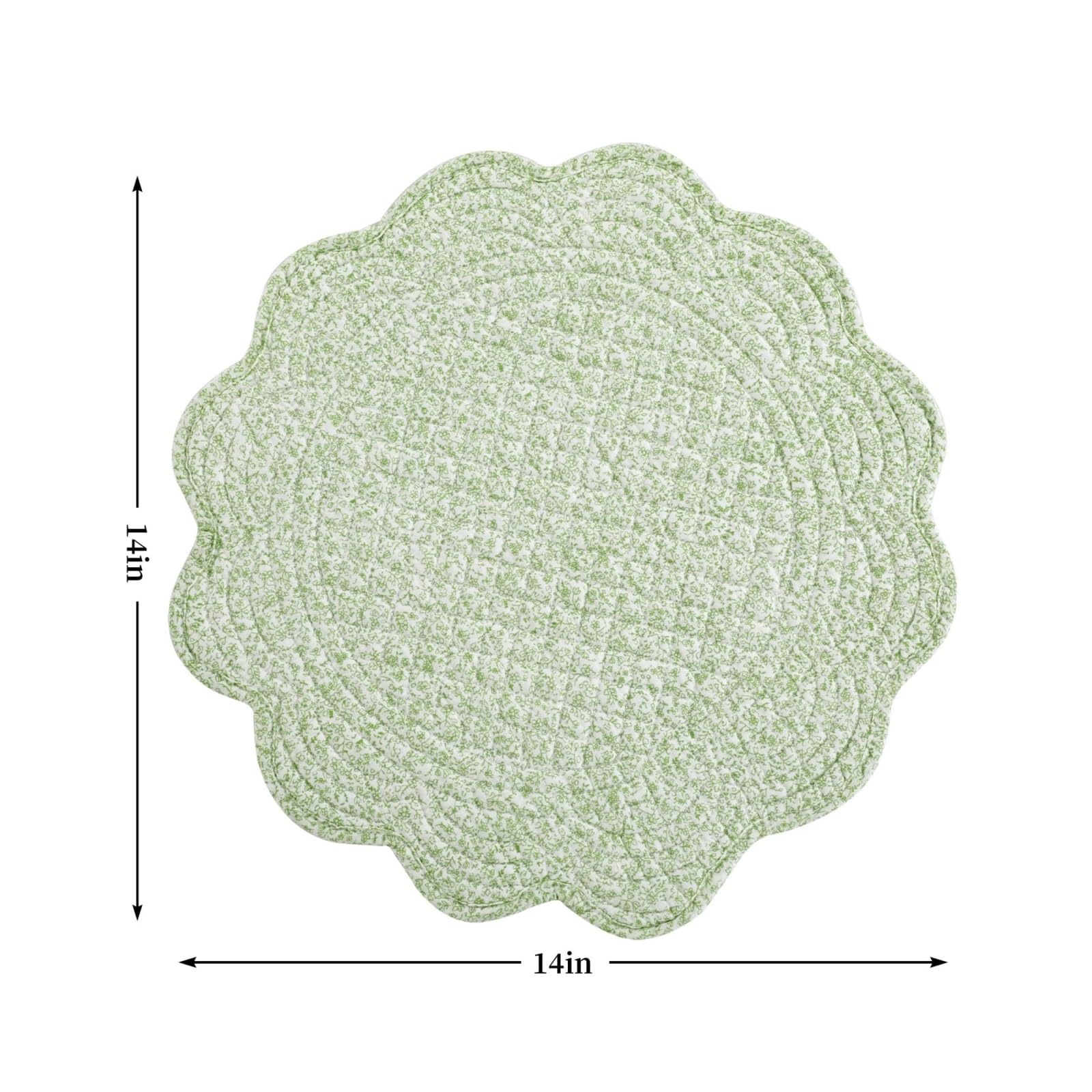 Manteles Individuales Acolchados de algodón Manteles Individuales Acolchados, manteles Redondos Lavables for Mesa, de Tela algodón 14 Pulgadas, con Relleno Microfibra(Color 3,Round_4 PCS)