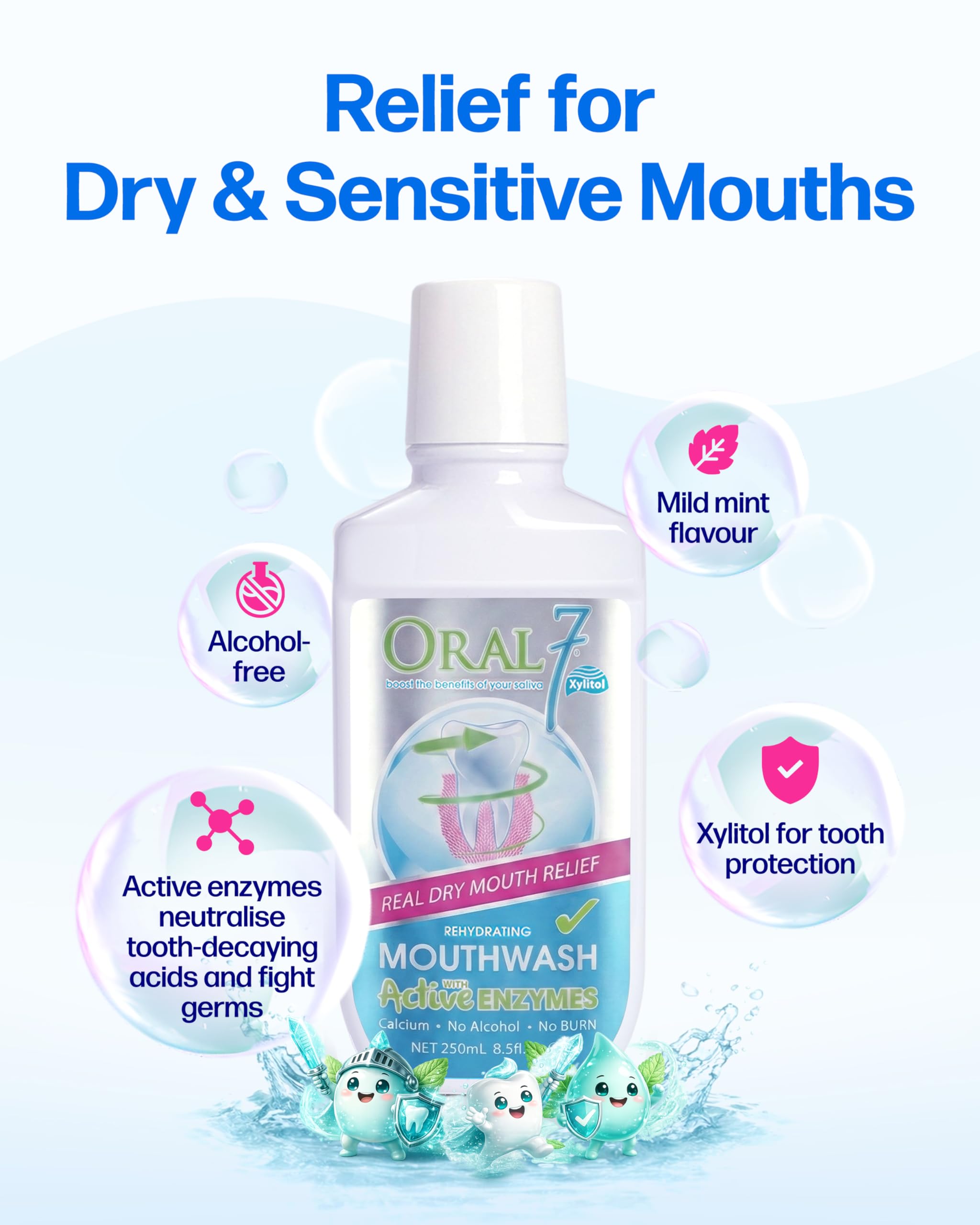 OralSeven - Enjuague bucal hidratante (250 ml)