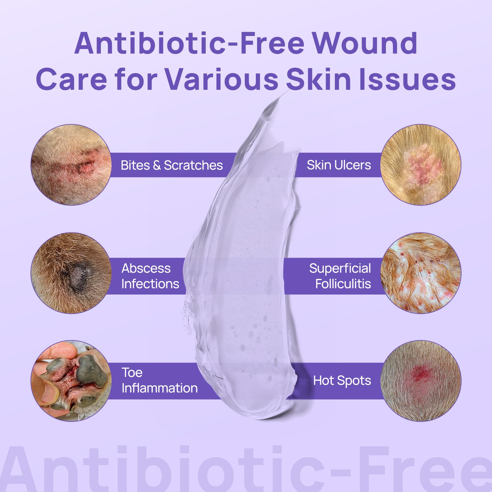 HICC PET Dog Wound Care Hydro Gel, Heals Wounds, Hot Spot Treatment for Dogs, Soothes Inflammation, Prevents Infection, Treats Bites, Scratches & Skin Ulcers, Cat Wound Care Solution, 3.4 Ounces