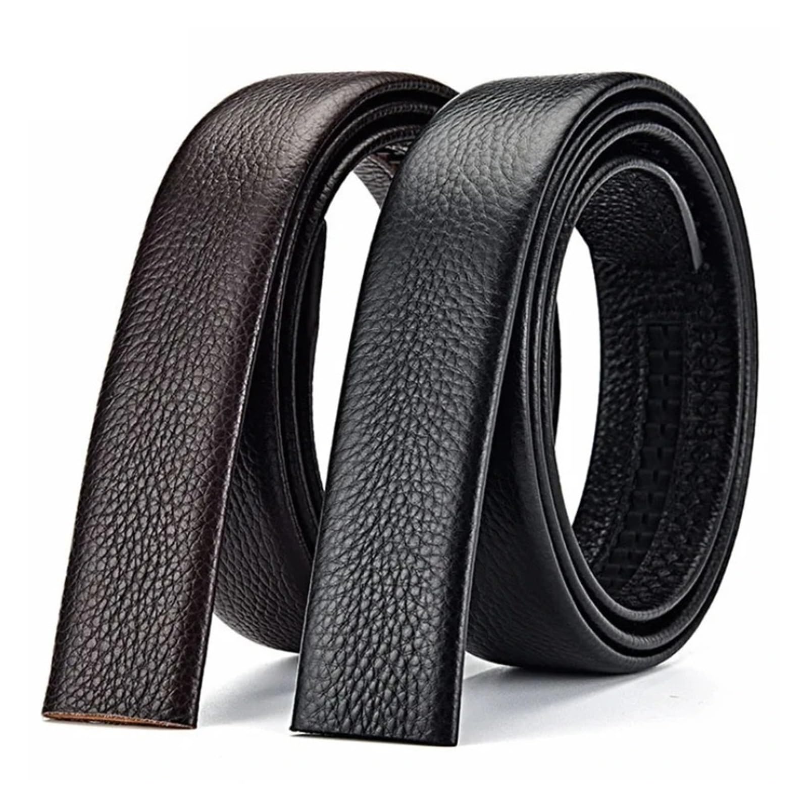 Correa de cinturón de repuesto automática de cuero PU unisex sin hebilla | 1 pieza de 3,5 cm de ancho, largo de 100 a 180 cm, piel sintética duradera, apto for uso diario.