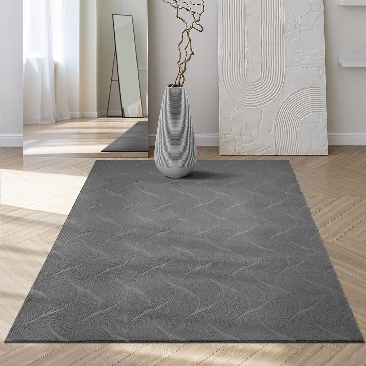 Mia´s Teppiche Taos - knuffelzacht laagpolig tapijt, antislip achterkant, wasbaar tot 30 graden, superzacht, bontlook, Crème, 140 x 200 cm oval