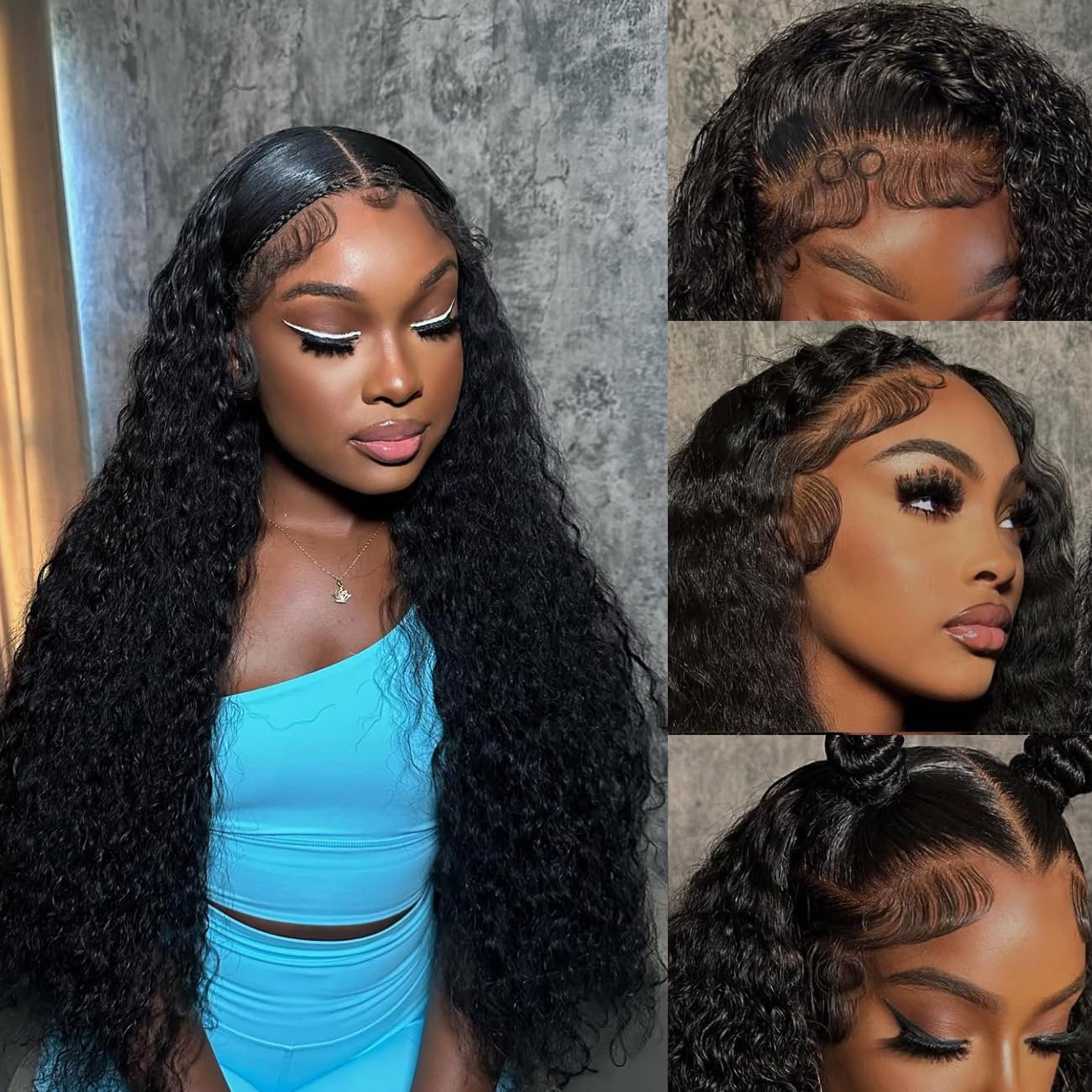 28 Inch Deep Wave Lace Front Wigs Human Hair 13x6 HD Lace Front Wigs Pre Plucked 200% Density Glueless Wigs with Baby Hair Deep Curly Wig for Women
