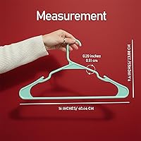 Vista 2 de Utopia Home Perchas de Plástico Paquete de 50 – Percha Perfecta para Ahorrar Espacio para Ropa – Duraderas y Fuertes – Organizadores de Armario Aqua