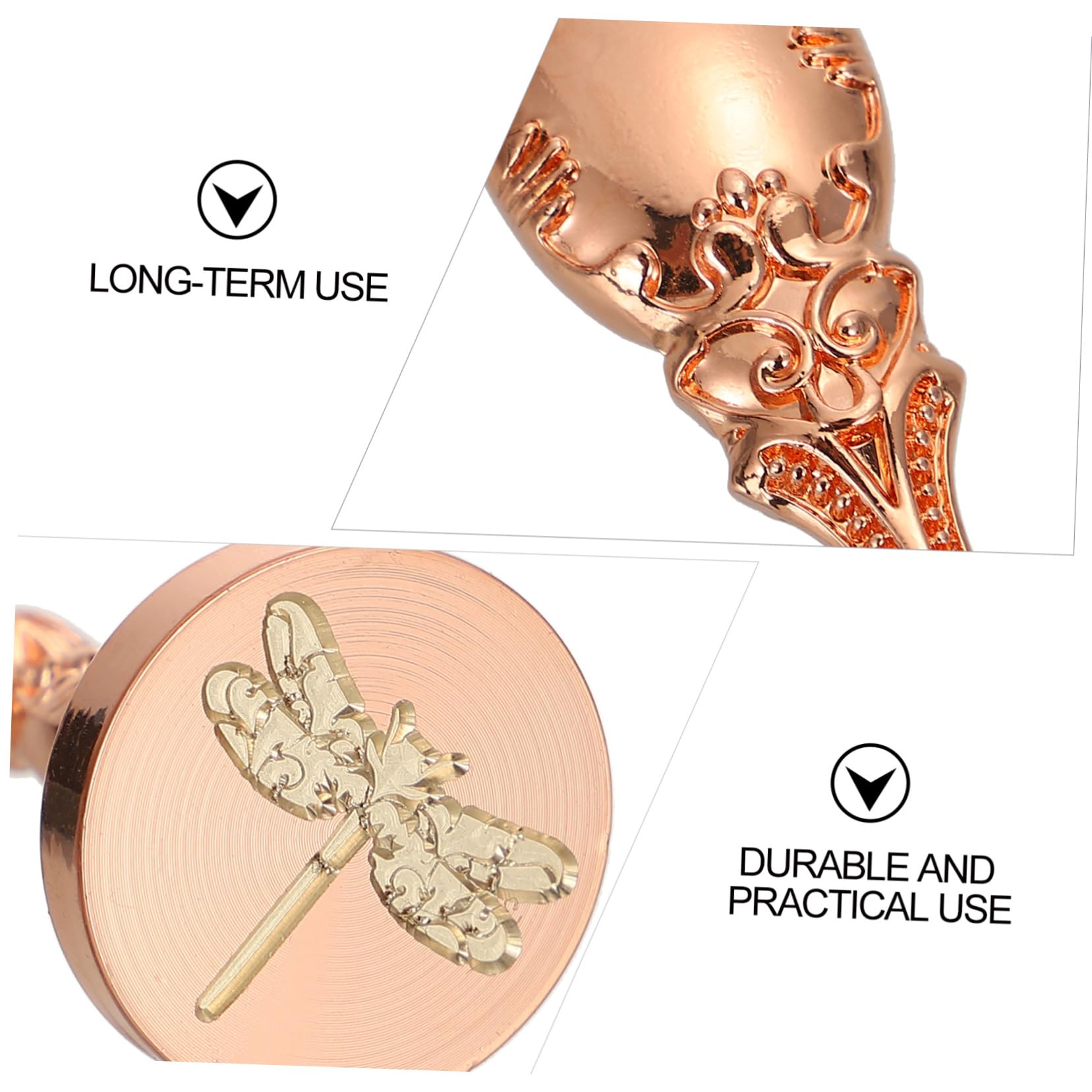 VILLCASE 3stücke Retro Siegelstempel Mit Metallgriff Wachs Siegelstempel Für Einladungen Briefe Scrapbooking Und Dekoration Rosen Pfau-design Für Feste Und Besondere Anlässe