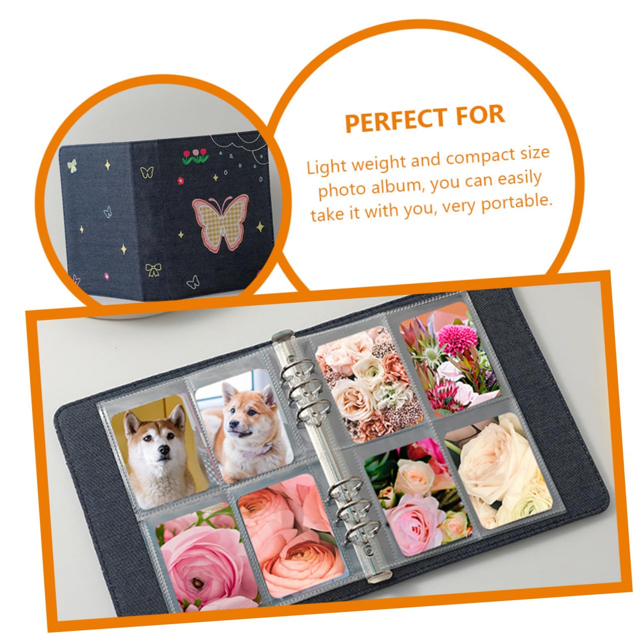 OUNONA 5 Set Album Fotografico Portatile per Carte e Foto Raccoglitore Decorativo con Copertura e Pagine Quadruple per Speciali