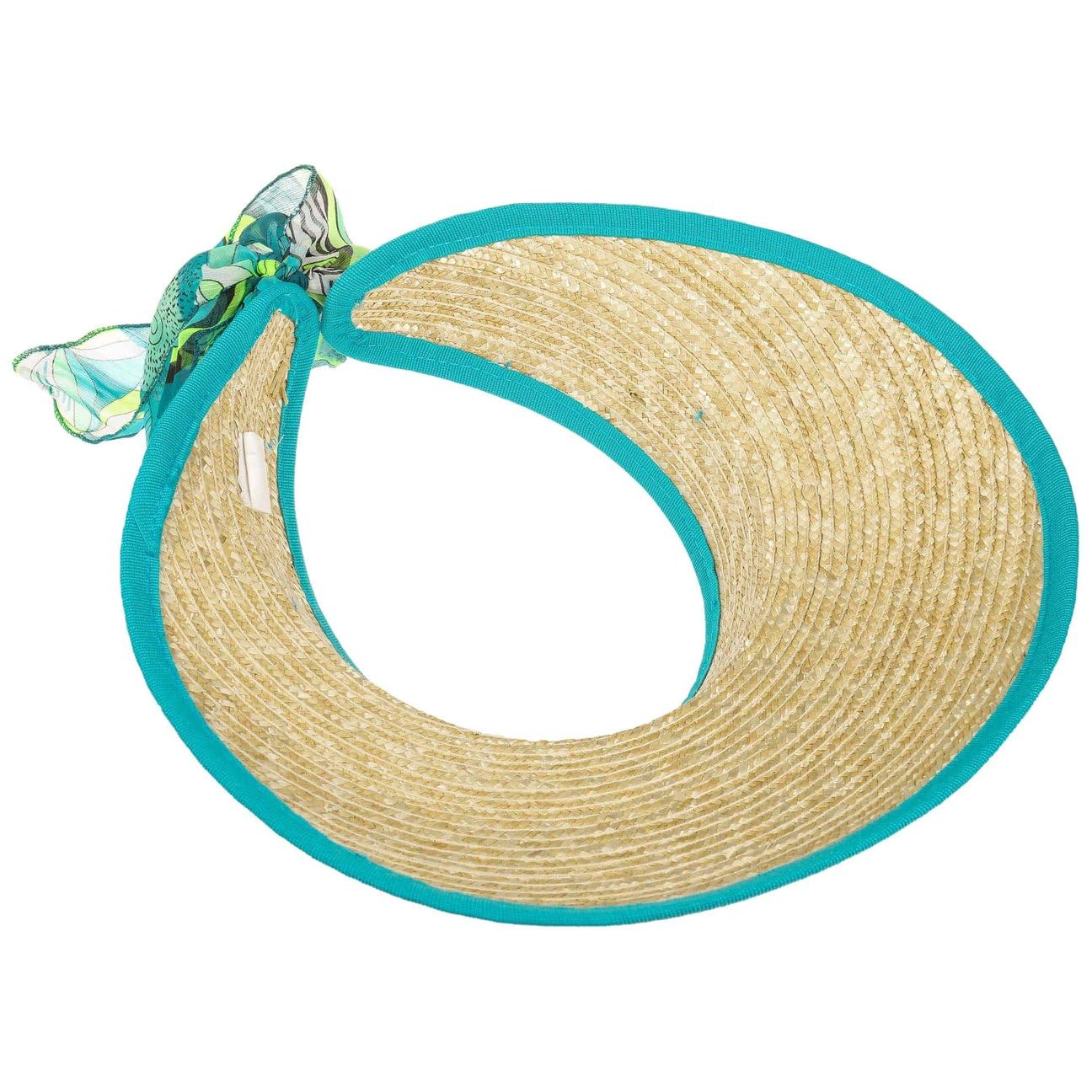 Lierys Visiere en Paille Summer Mood Femme - Made in Italy pour Le Soleil Protection Solaire avec Visiere, Passepoil Ete Printemps-ete