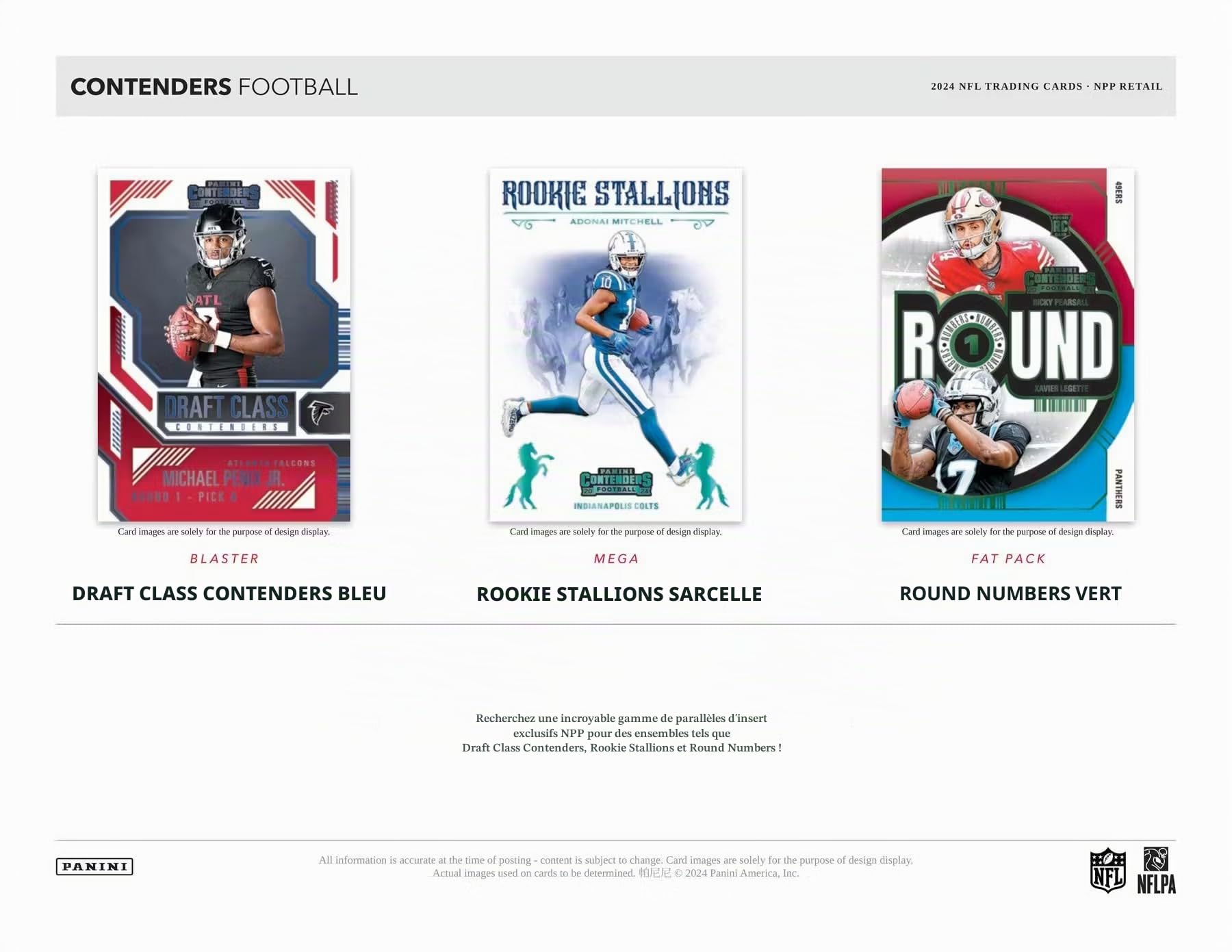 Panini Contenders NFL Football Blaster Box 2024-25 – Cartes à Collectionner Officielles – Comprend des parallèles, des Billets et des Inserts exclusifs Blaster, des Billets Rookie et des Inserts