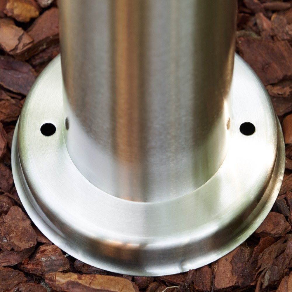 Lámpara de exterior Caserta, moderna lámpara de pie de acero inoxidable y discos de plástico, luz de camino de 45 cm, lámpara de jardín con casquillo E27, iluminación de jardín IP44, sin bombilla(s)
