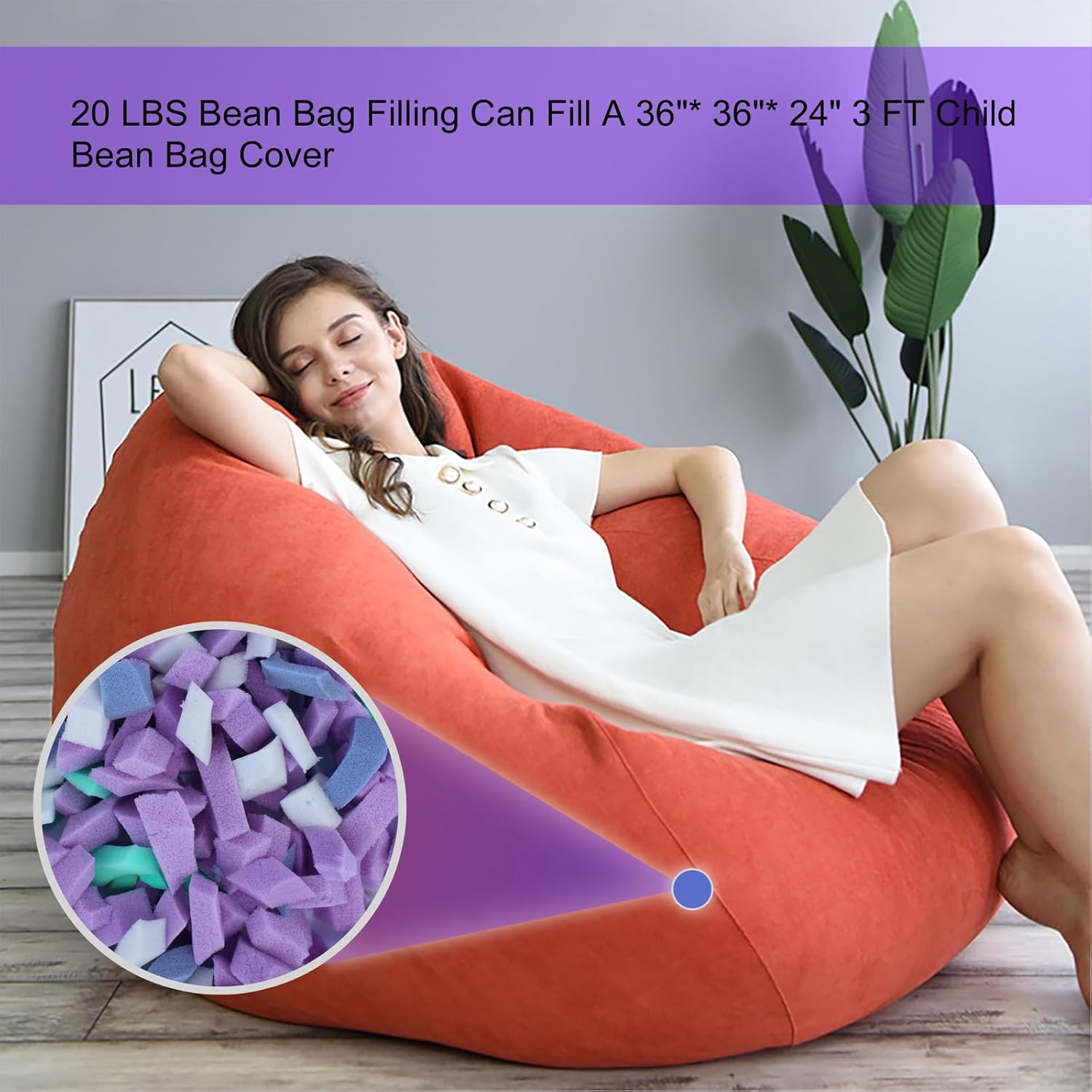 Bean Bag Filler, 5lbs Shredded Memory Foam Filling for Bean Bag Filler Foam Refill for Pillow Dog Beds Chairs Cushions and Arts Crafts, Uniform Filling, Soft and Comfortable, widely Used. - Image 6